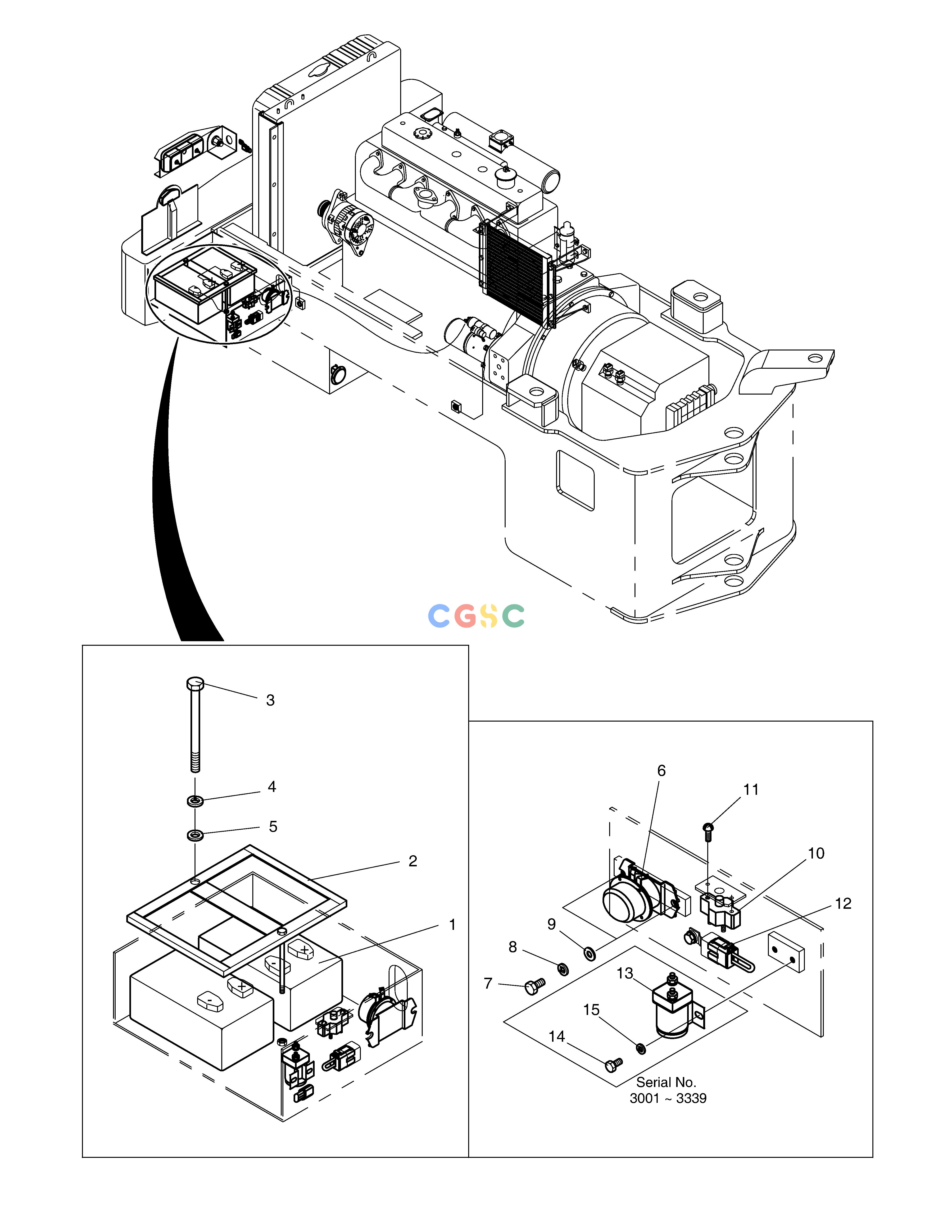 斗山零件查询ELECTRIC PARTS(4) - BATTERY MEGA 250-V (S/N 3001~) Doosan parts catalog online
