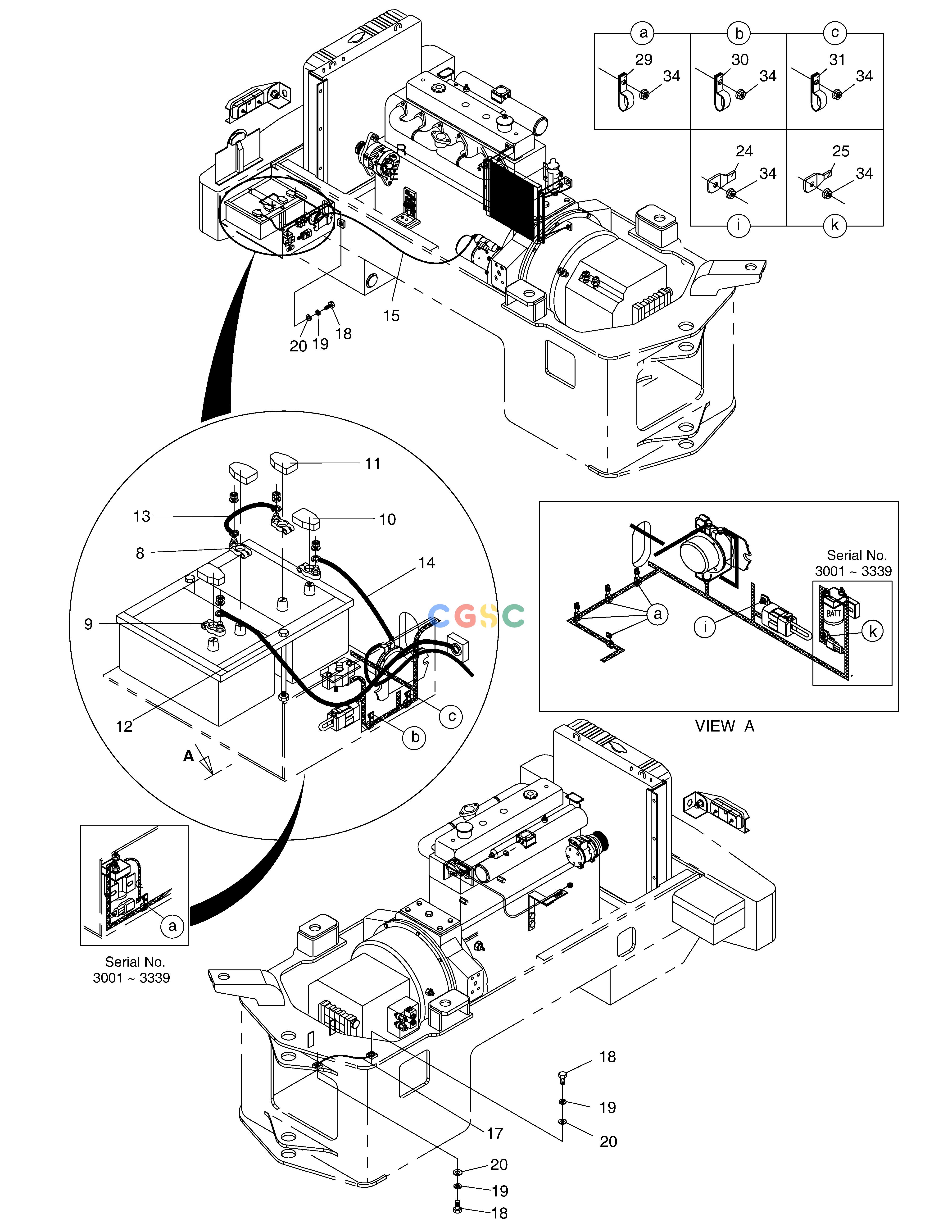 斗山零件查询ELECTRIC WIRING(1) - BATTERY MEGA 250-V (S/N 3001~) Doosan parts catalog online