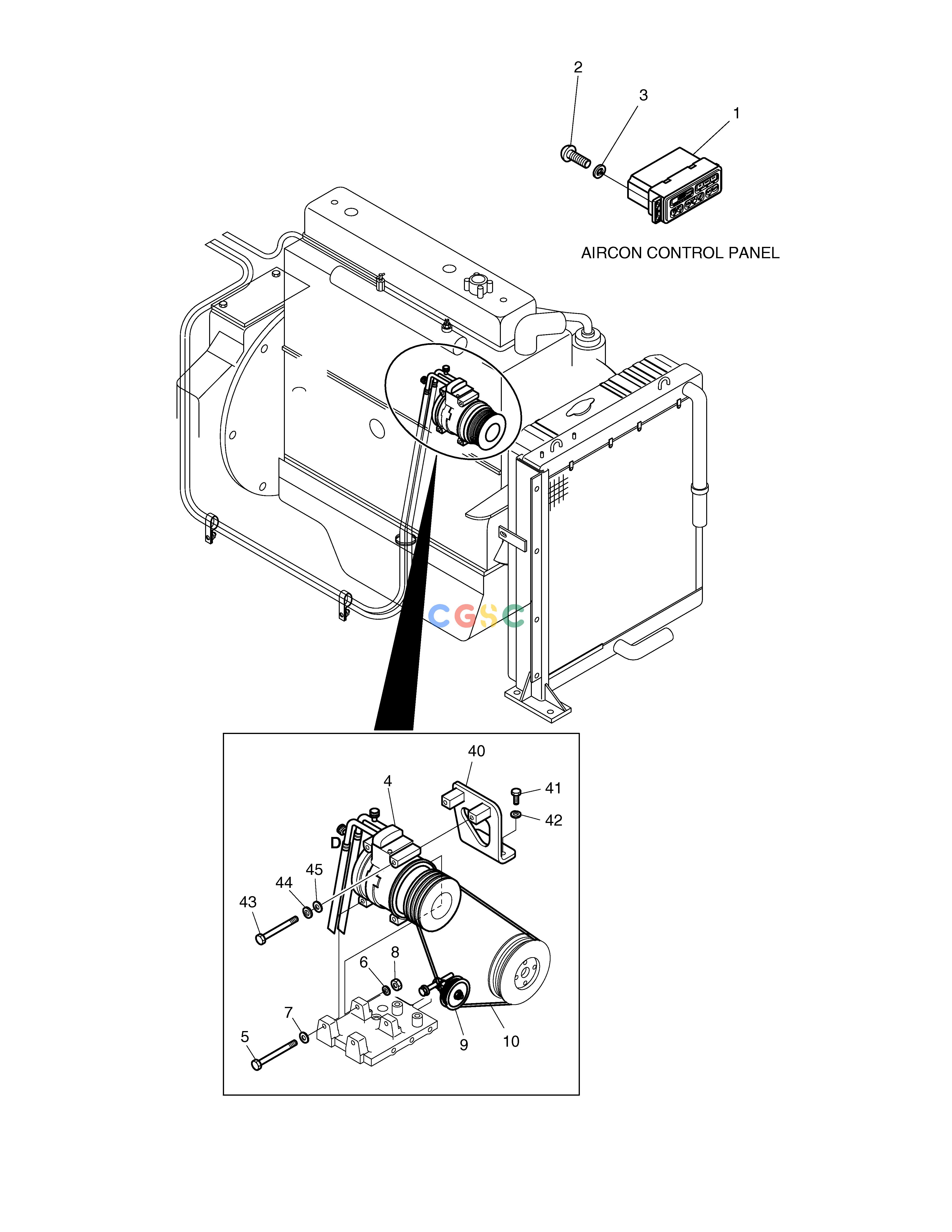 斗山零件查询AIRCONDITIONER(1) MEGA 250-V (S/N 3001~) Doosan parts catalog online