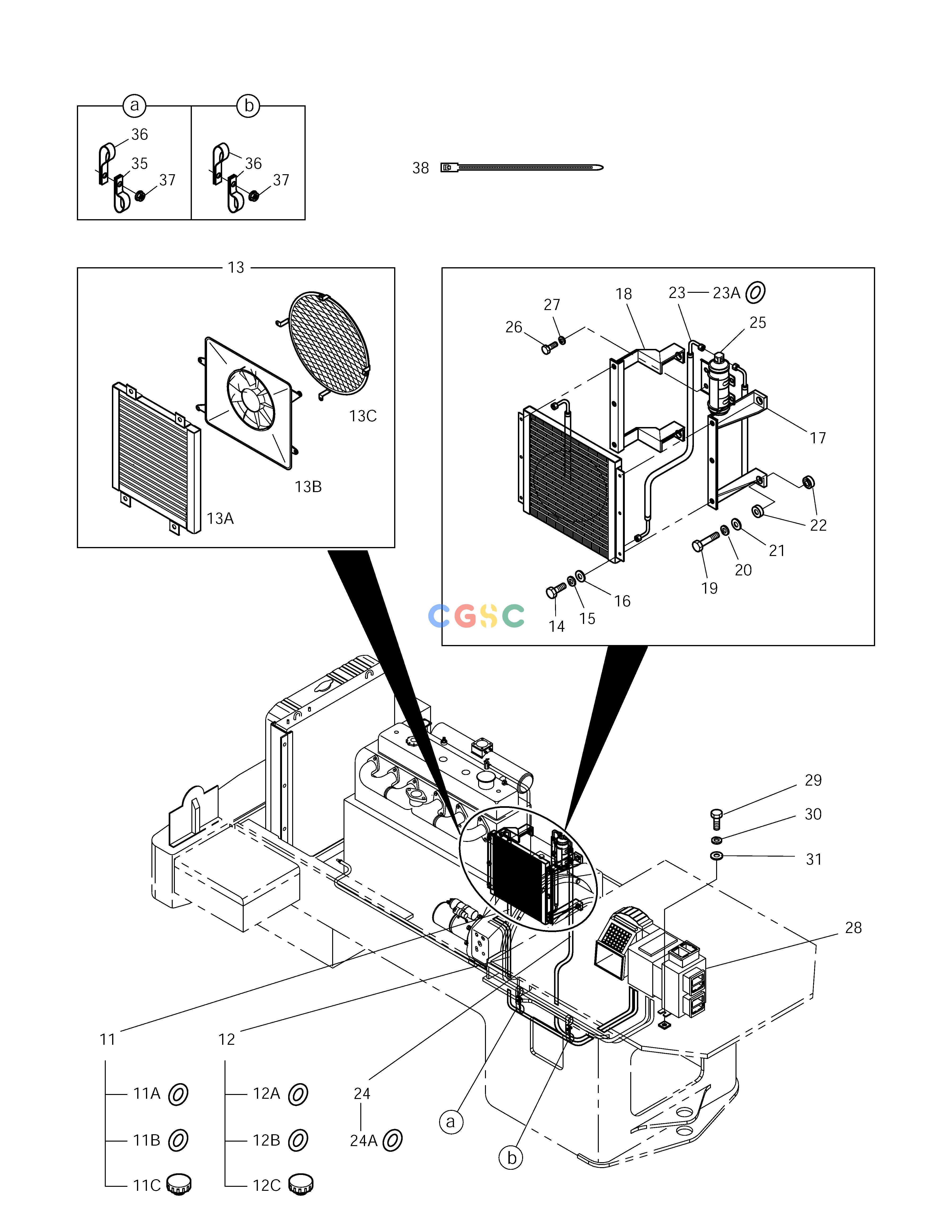 斗山零件查询AIRCONDITIONER(2) MEGA 250-V (S/N 3001~) Doosan parts catalog online