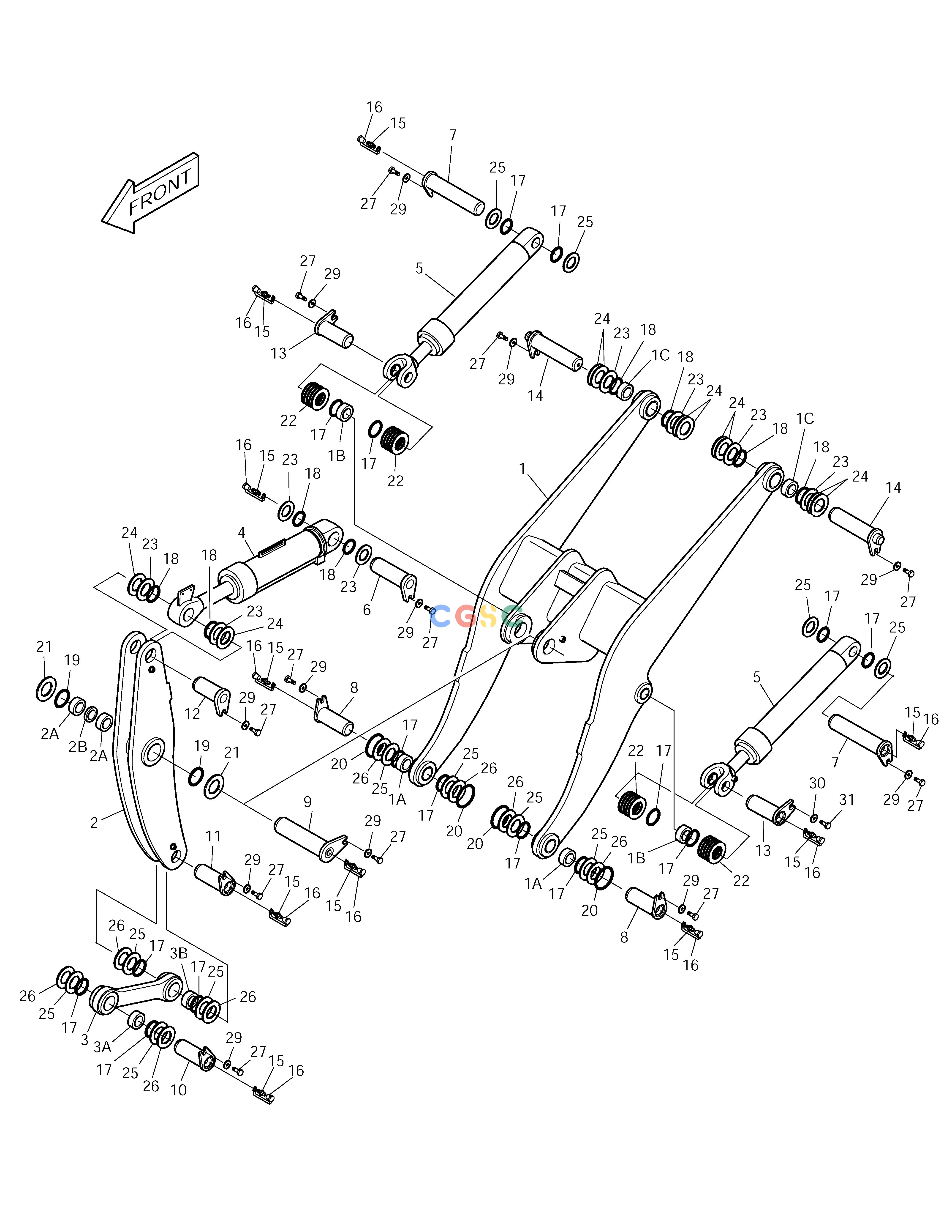 斗山零件查询LOADER ARM MEGA 250-V (S/N 3001~) Doosan parts catalog online