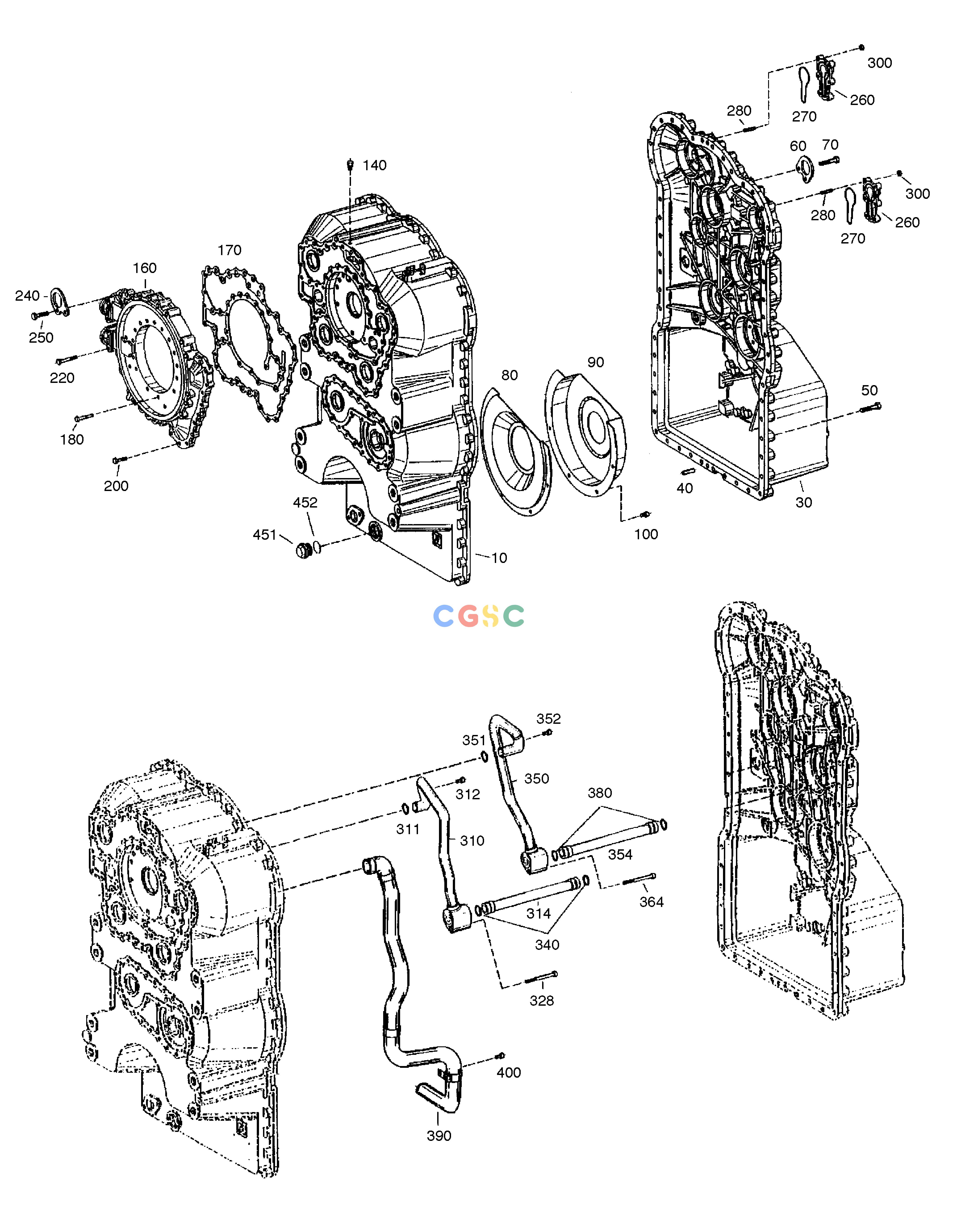 斗山零件查询GEARBOX HOUSING - T/MISSION MEGA 250-V (S/N 3001~) Doosan parts catalog online