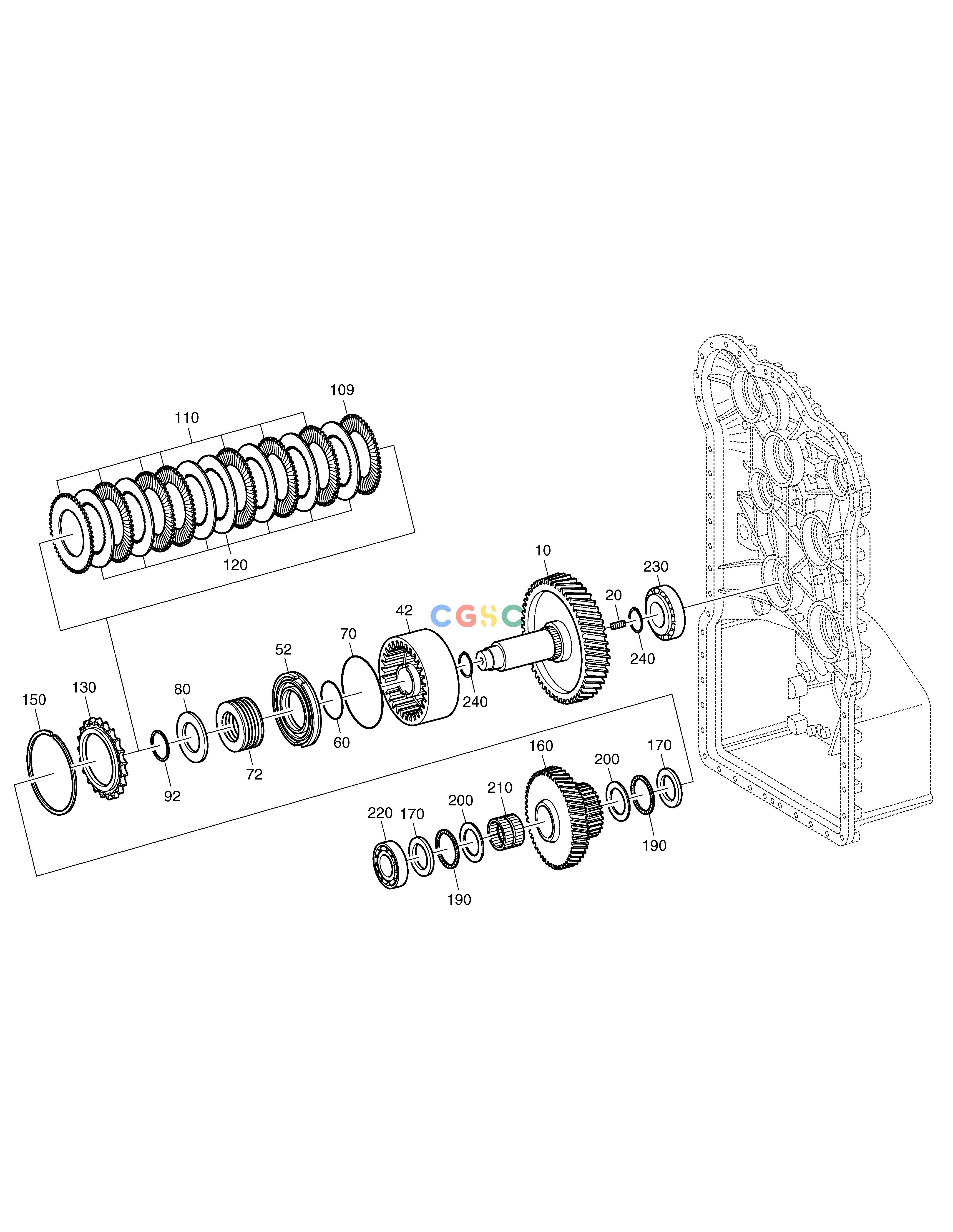 斗山零件查询COUPLING K3 - T/MISSION MEGA 250-V (S/N 3001~) Doosan parts catalog online