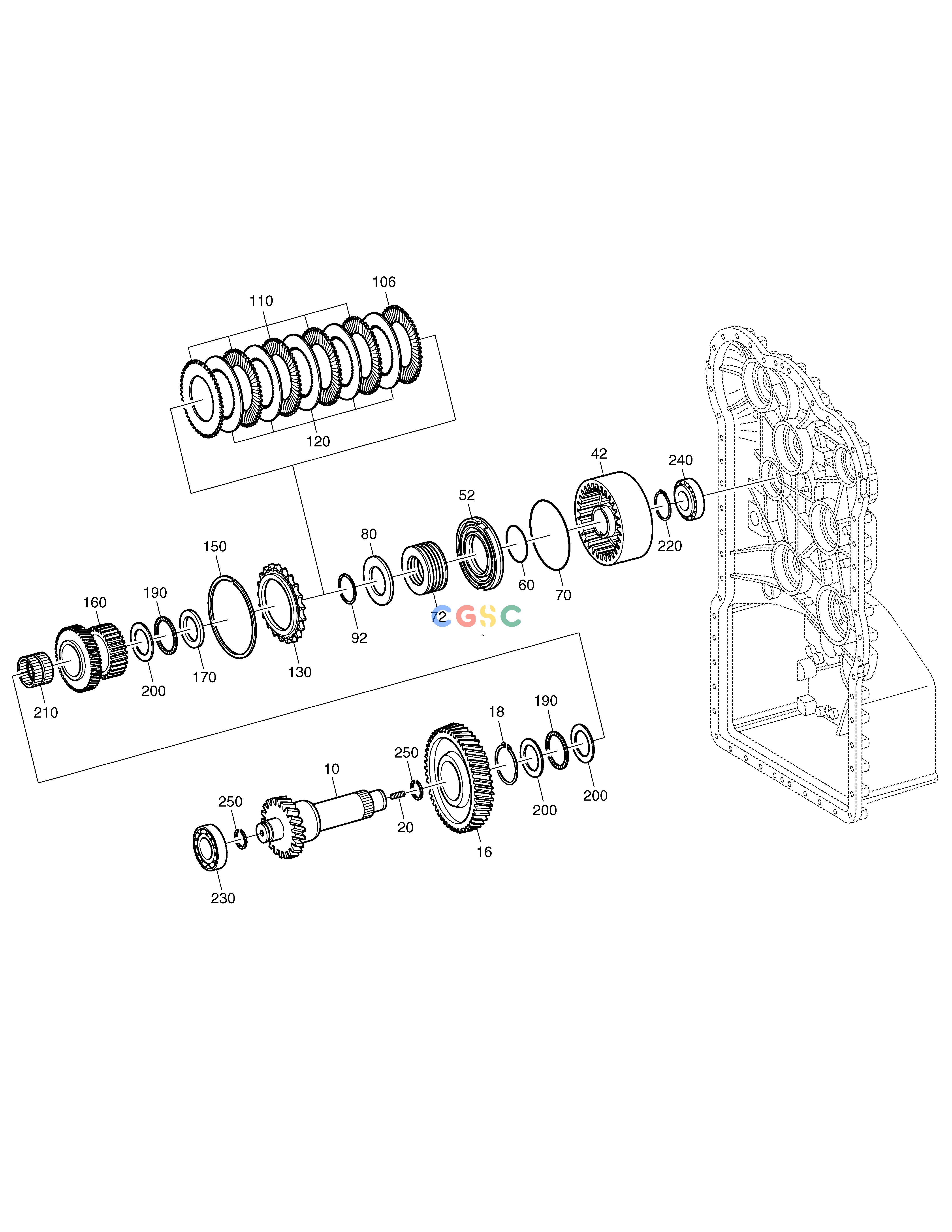 斗山零件查询COUPLING K4 - T/MISSION MEGA 250-V (S/N 3001~) Doosan parts catalog online