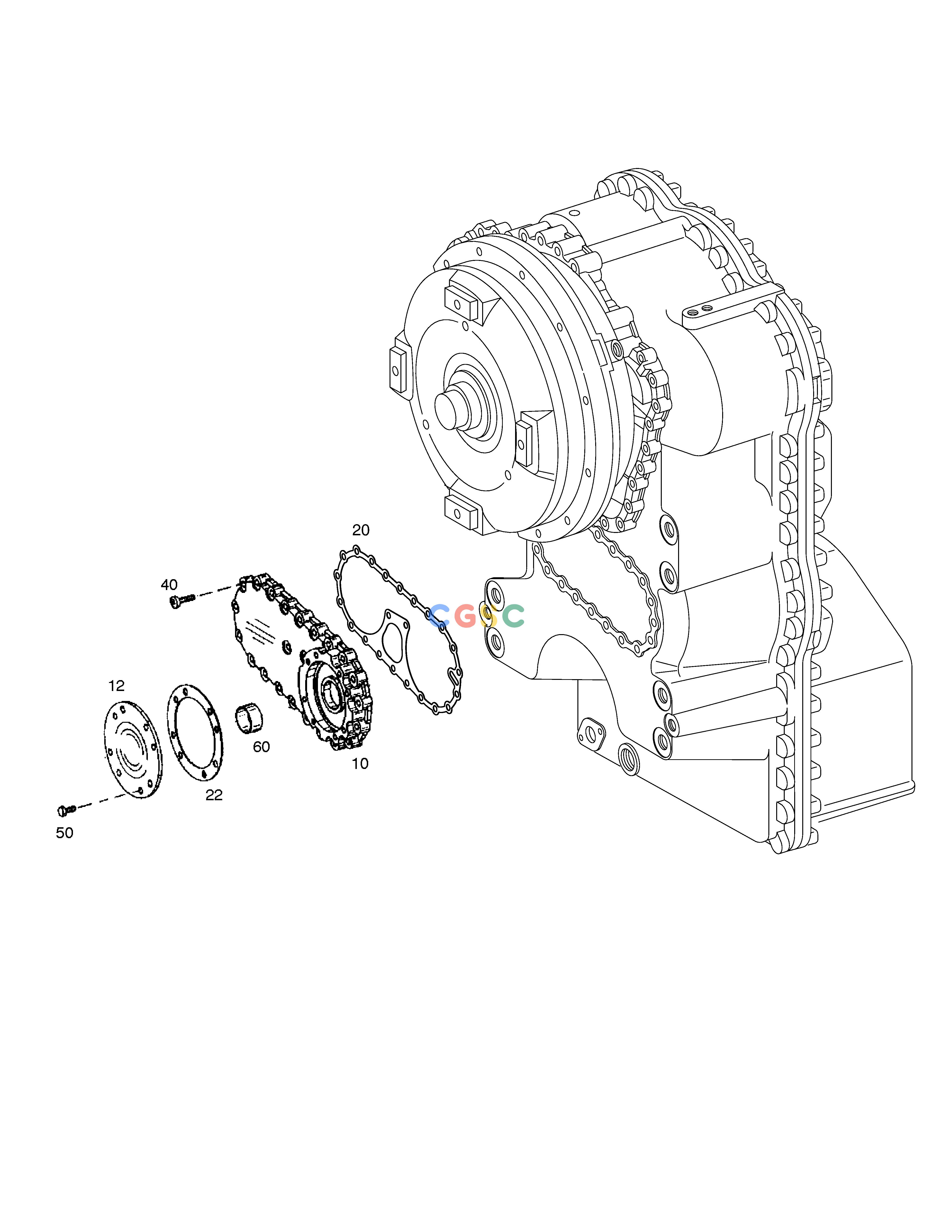 斗山零件查询EMERGENCY STEERING PUMP - T/MISSION MEGA 250-V (S/N 3001~) Doosan parts catalog online
