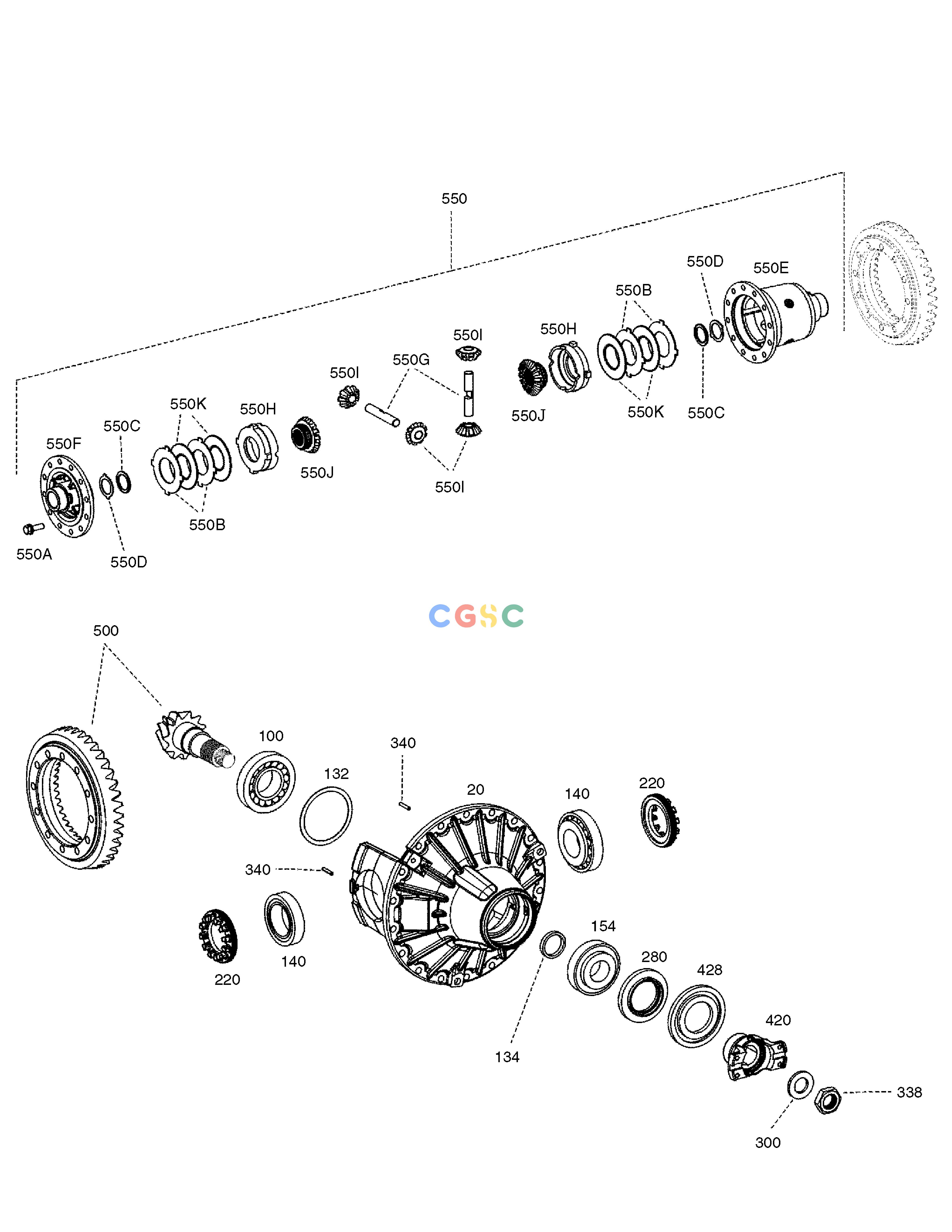 斗山零件查询DIFFERENTIAL - FRONT AXLE MEGA 250-V (S/N 3001~) Doosan parts catalog online