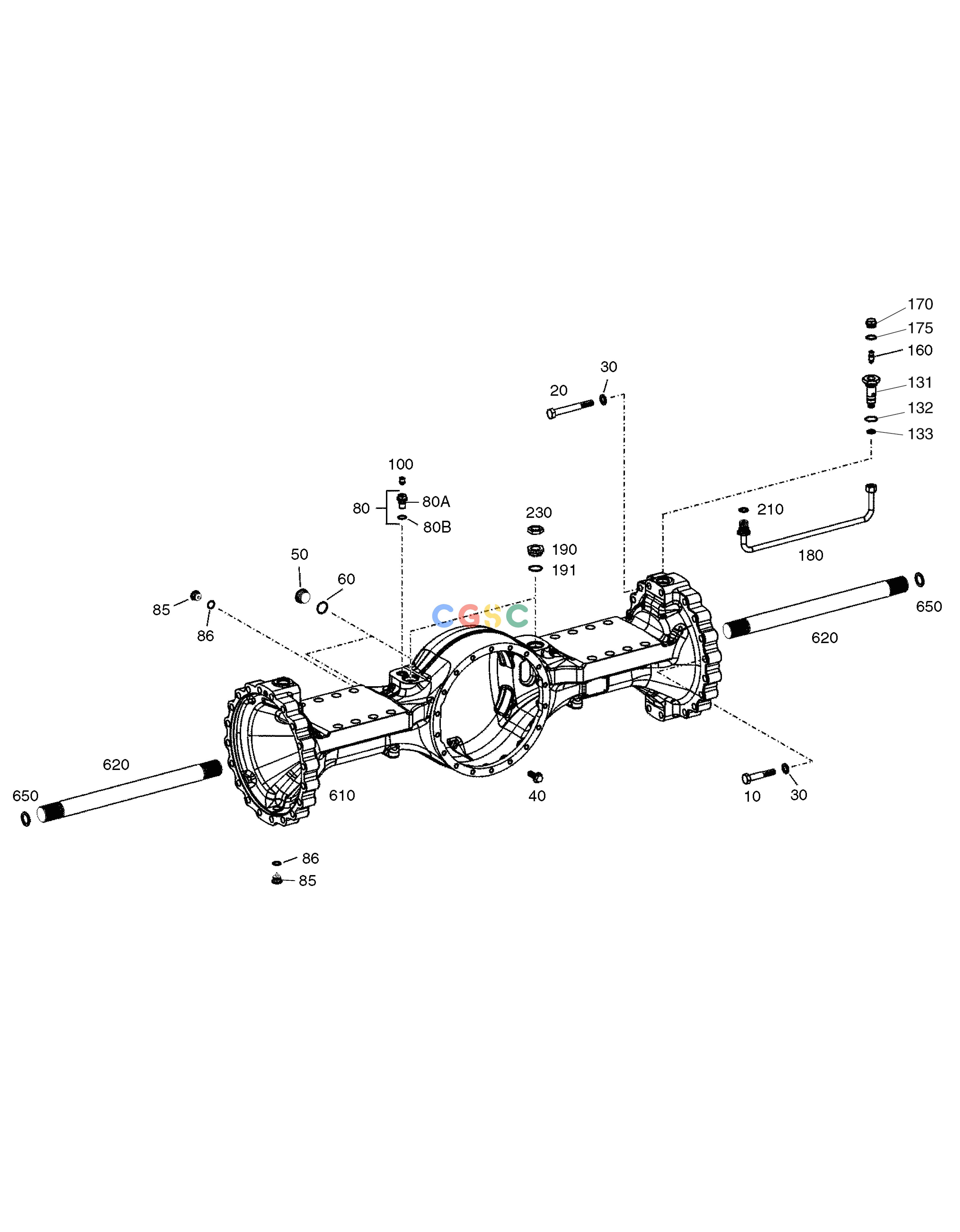 斗山零件查询AXLE CASING - FRONT AXLE MEGA 250-V (S/N 3001~) Doosan parts catalog online