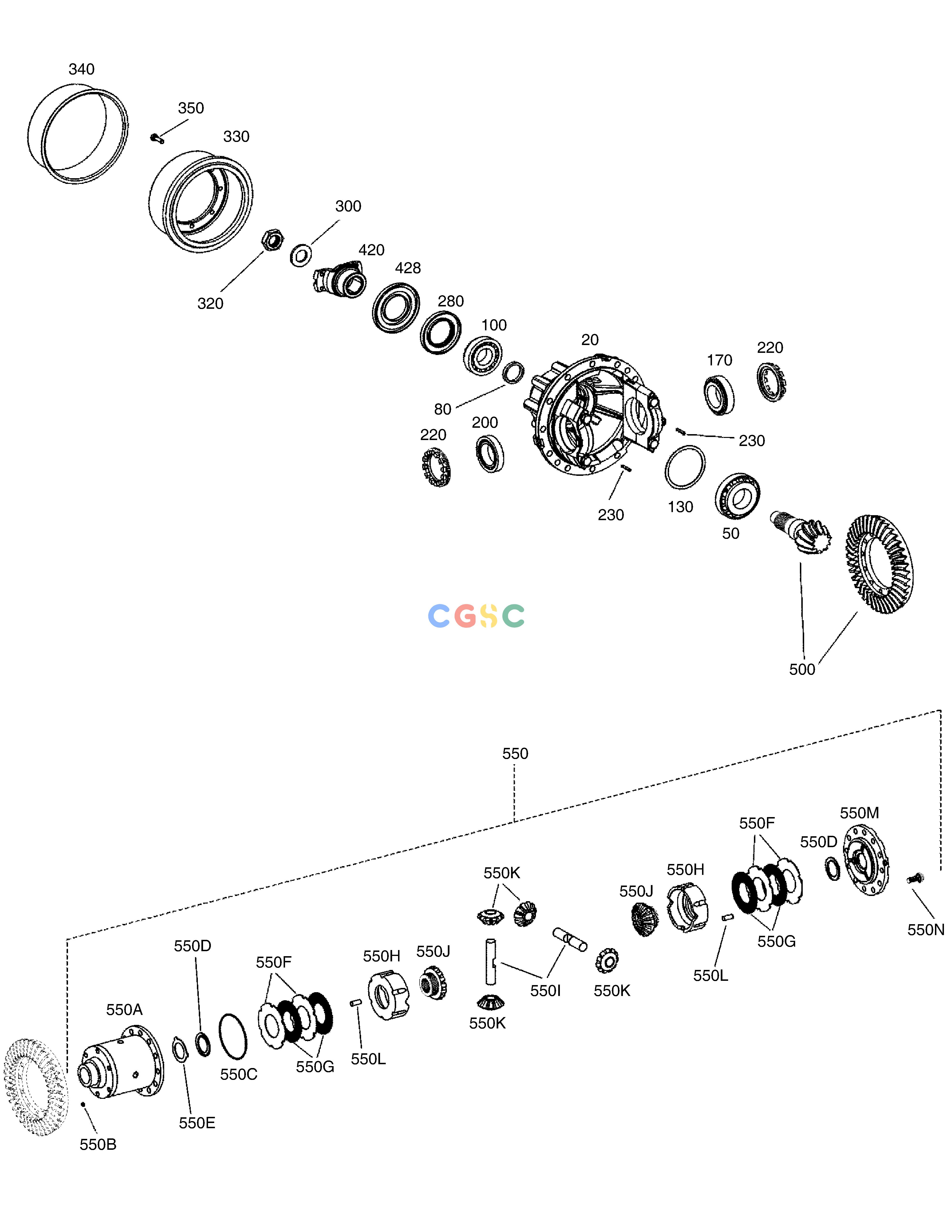 斗山零件查询DIFFERENTIAL - REAR AXLE MEGA 250-V (S/N 3001~) Doosan parts catalog online
