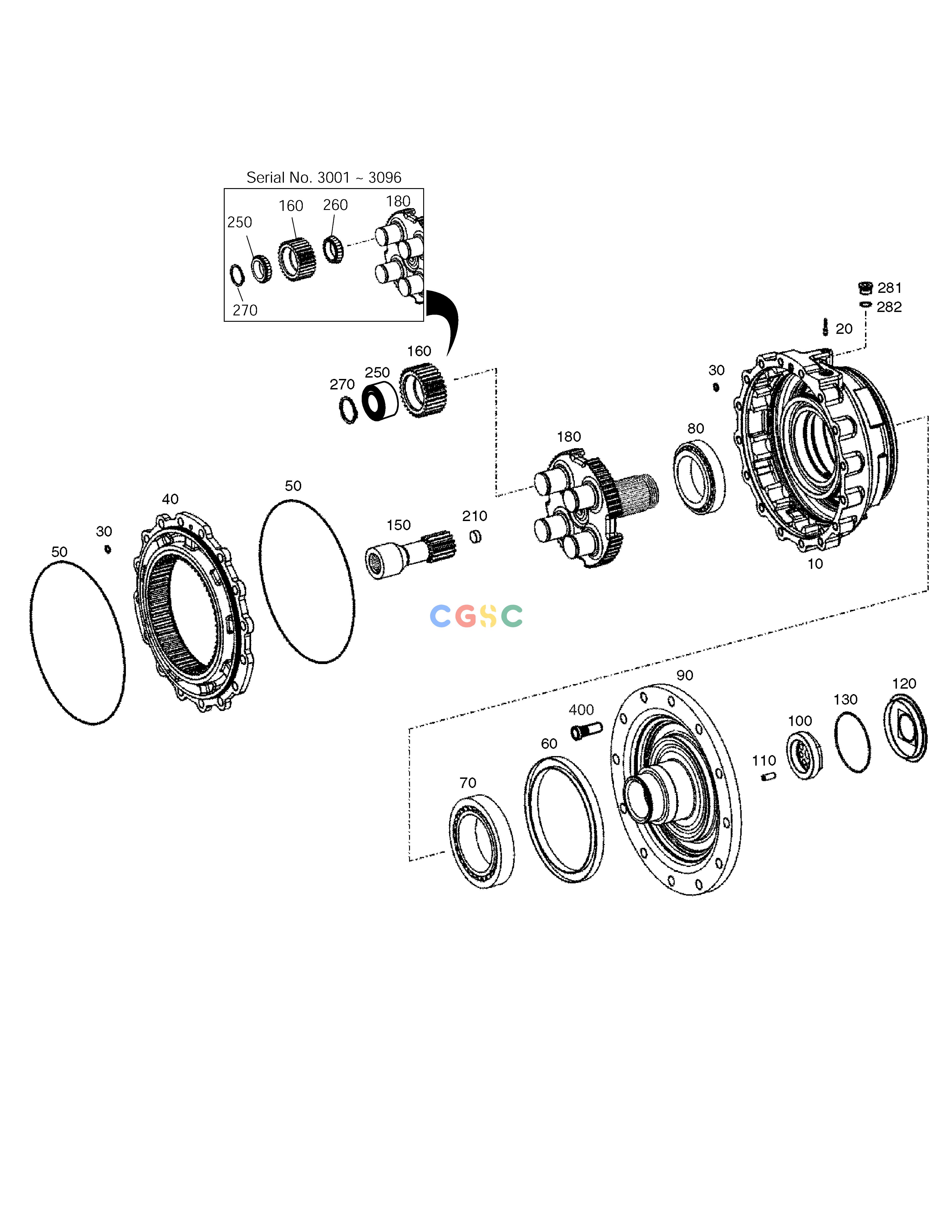 斗山零件查询PLANETARY GEAR - REAR AXLE MEGA 250-V (S/N 3001~) Doosan parts catalog online