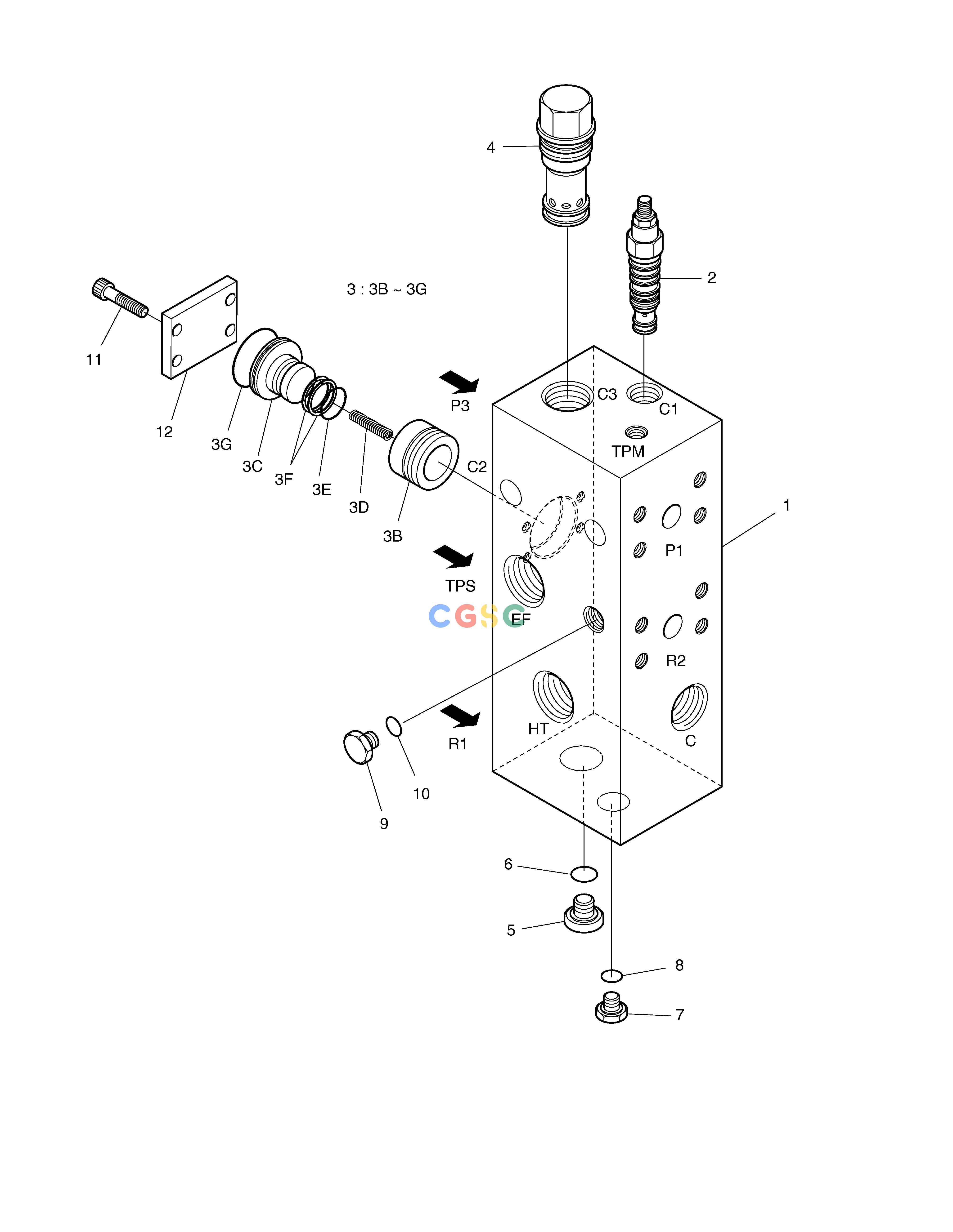 斗山零件查询UNLOADER VALVE MEGA 250-V (S/N 3001~) Doosan parts catalog online