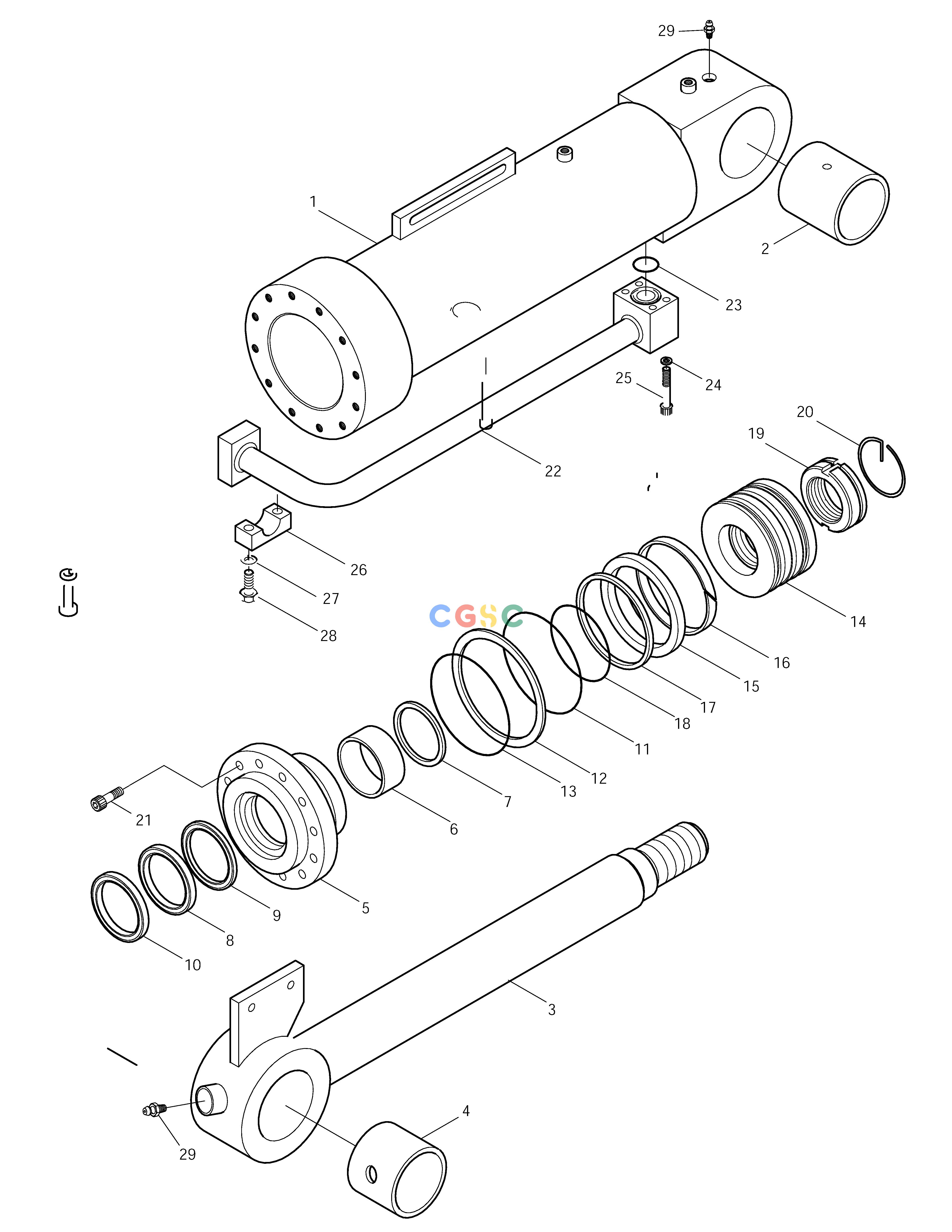 斗山零件查询BUCKET CYLINDER MEGA 250-V (S/N 3001~) Doosan parts catalog online