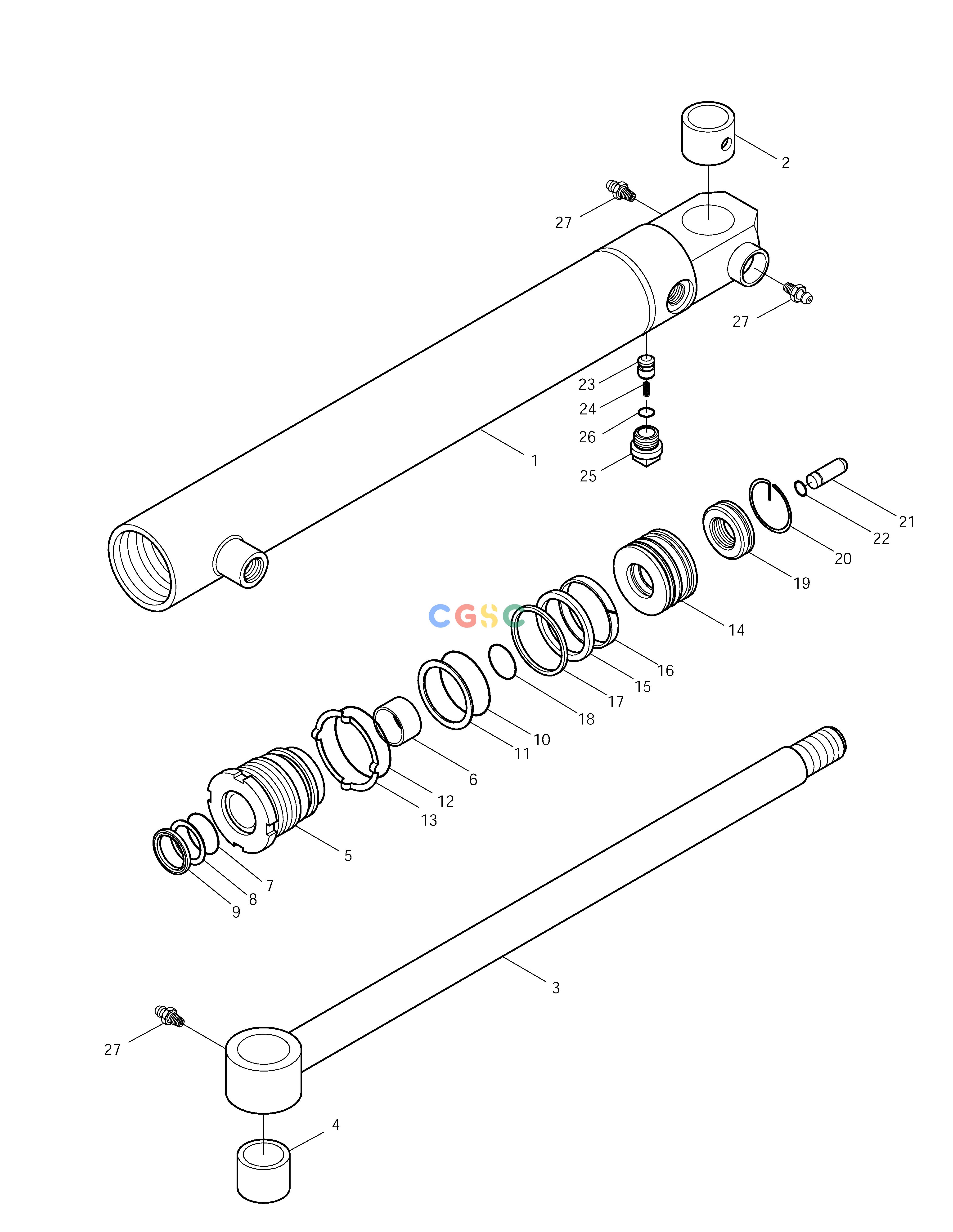 斗山零件查询STEERING CYLINDER MEGA 250-V (S/N 3001~) Doosan parts catalog online