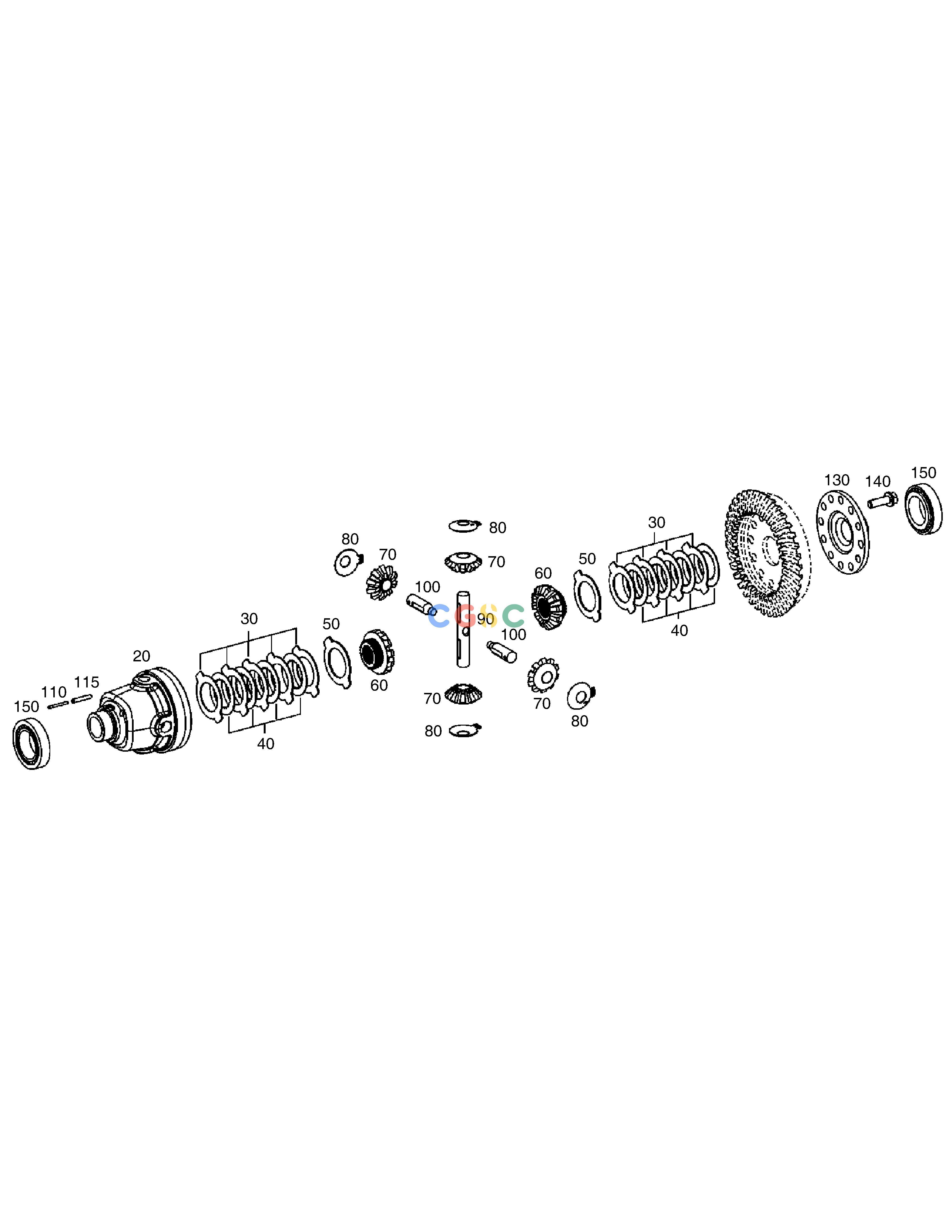 斗山零件查询LIMIT SLIP DIRRERENTIAL - REAR AXLE MEGA 250-V (S/N 3001~) Doosan parts catalog online