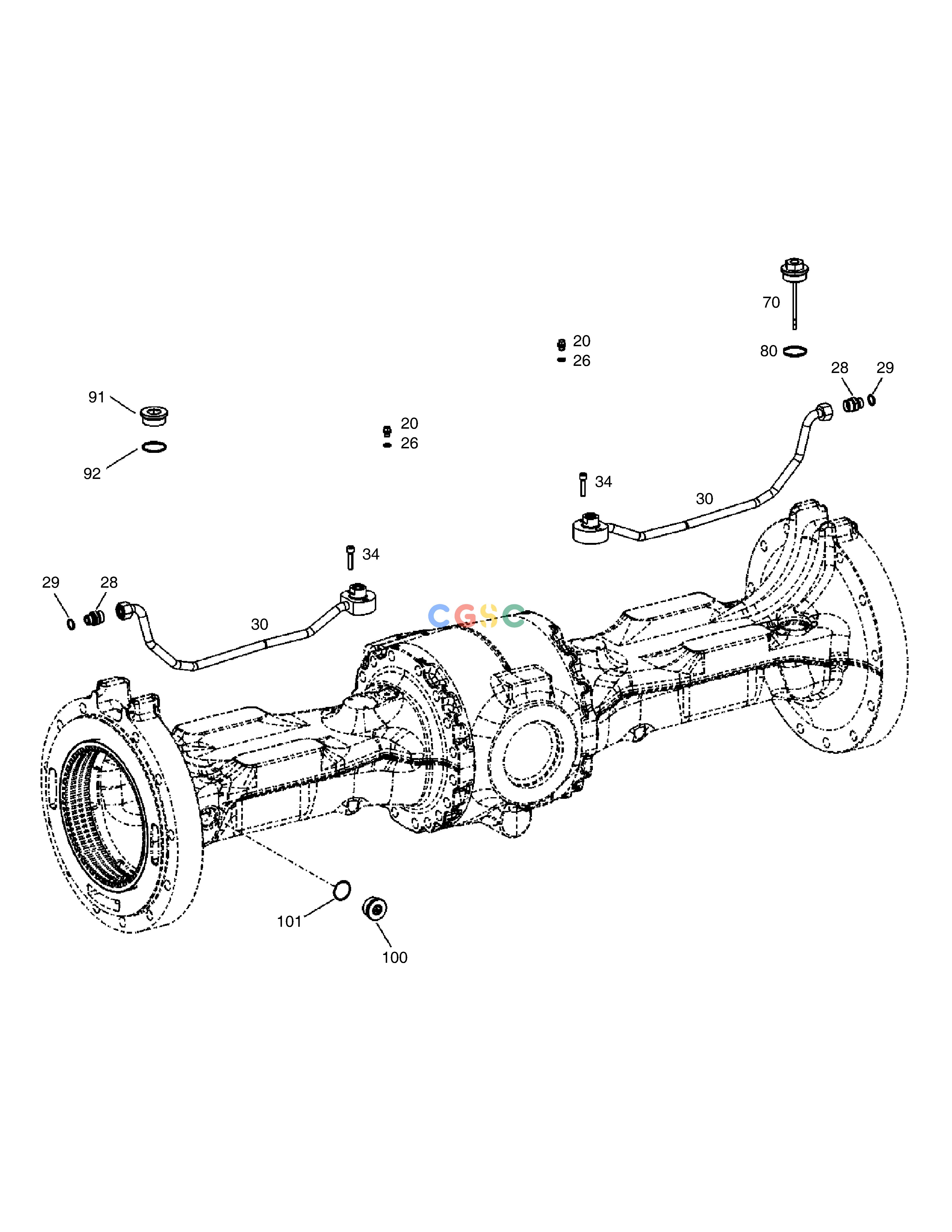 斗山零件查询AXLE PIPING - REAR AXLE MEGA 250-V (S/N 3001~) Doosan parts catalog online