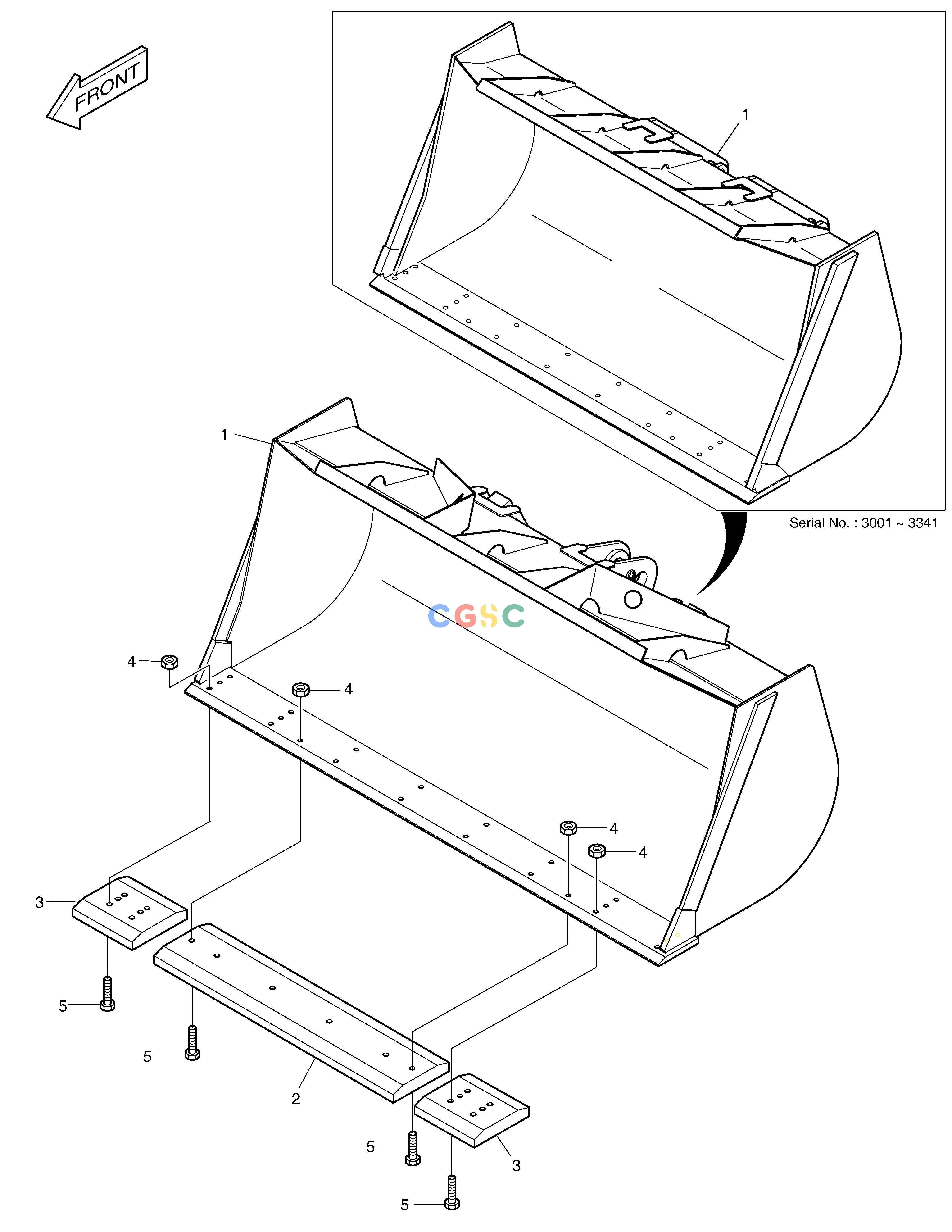 斗山零件查询BUCKET - 2.4㎥(EDGE) - REINFORCED MEGA 250-V (S/N 3001~) Doosan parts catalog online