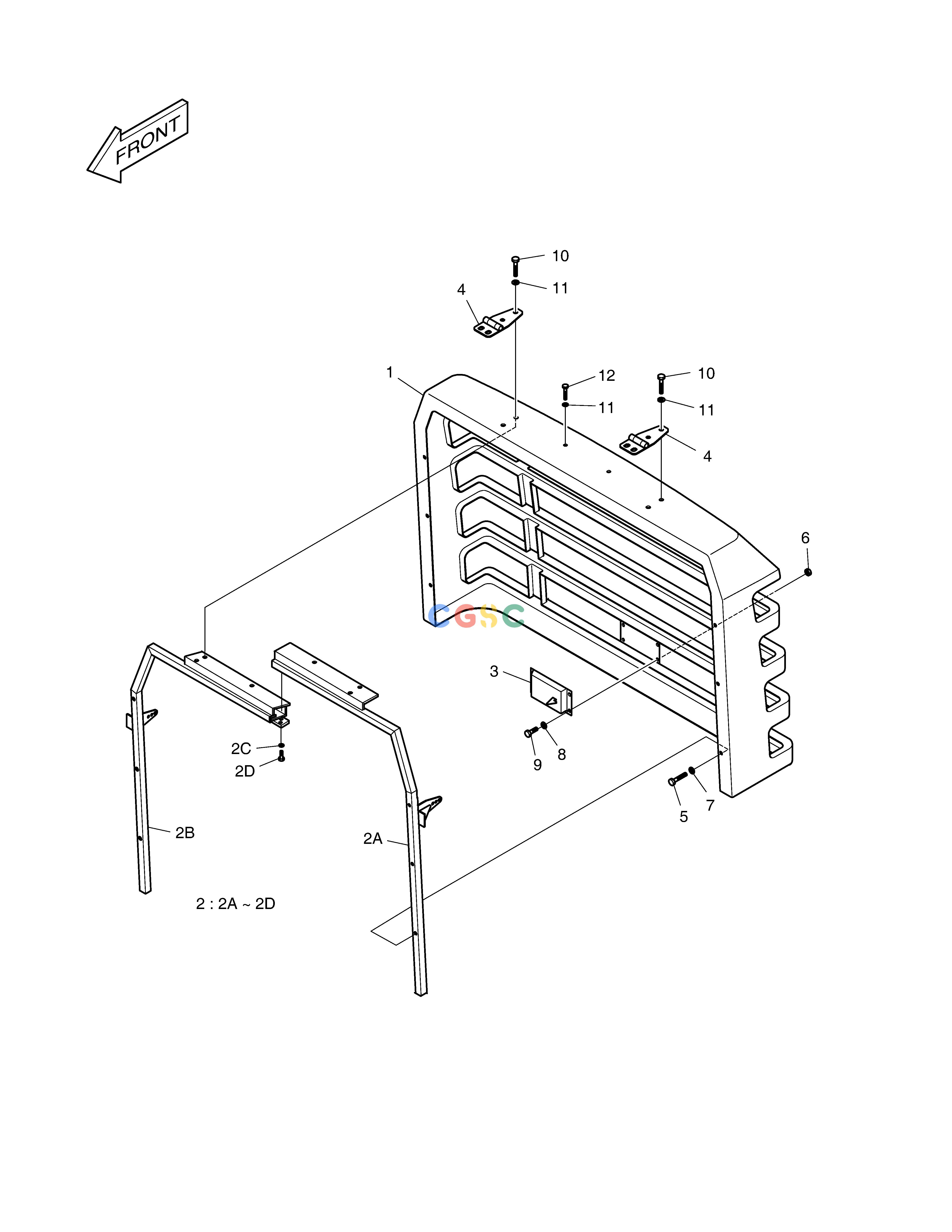 斗山零件查询RADIATOR GRILL-TROPICAL MEGA 250-V (S/N 3001~) Doosan parts catalog online