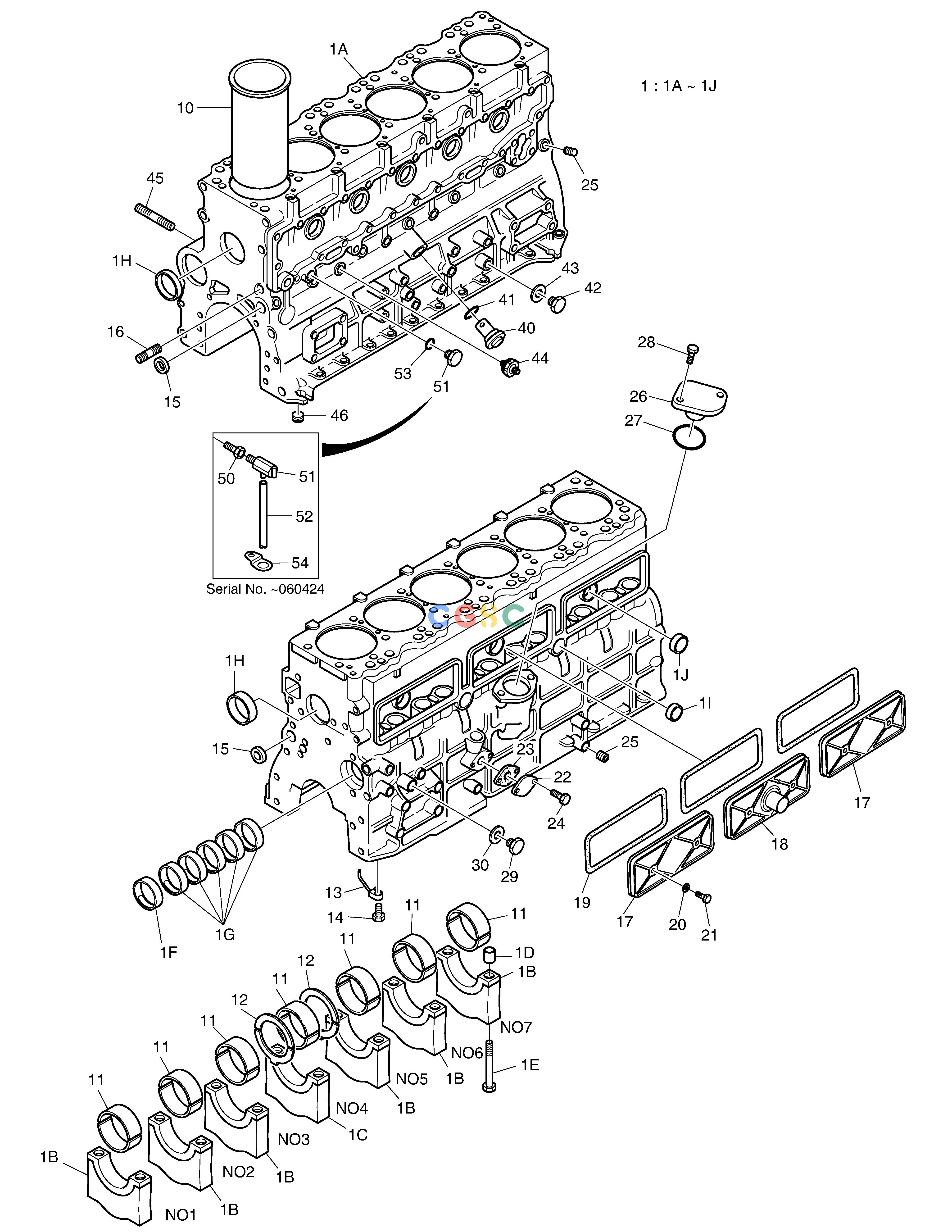 斗山零件查询CYLINDER BLOCK SOLAR 230LC-V Doosan parts catalog online