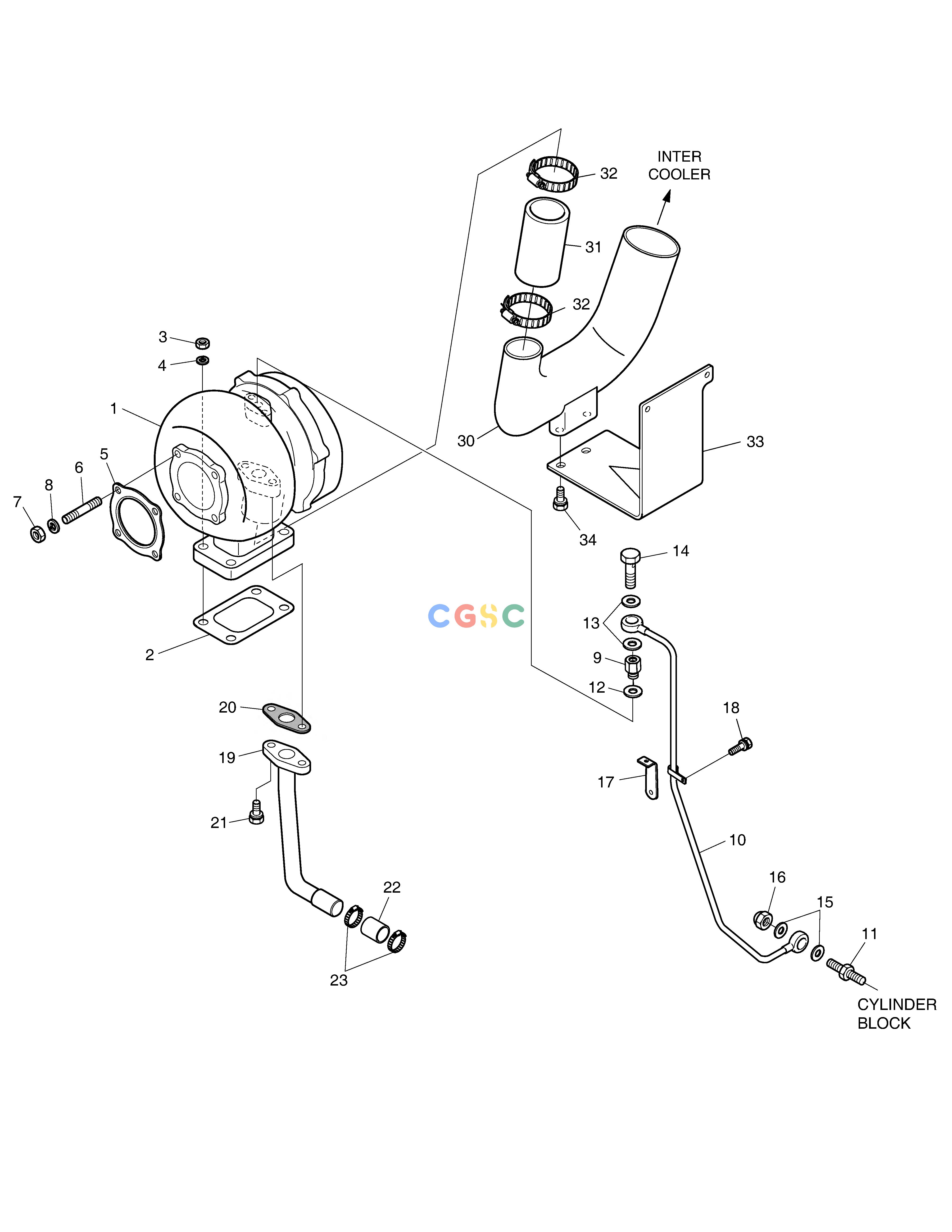 斗山零件查询TURBO CHARGER & OIL PIPE SOLAR 230LC-V Doosan parts catalog online