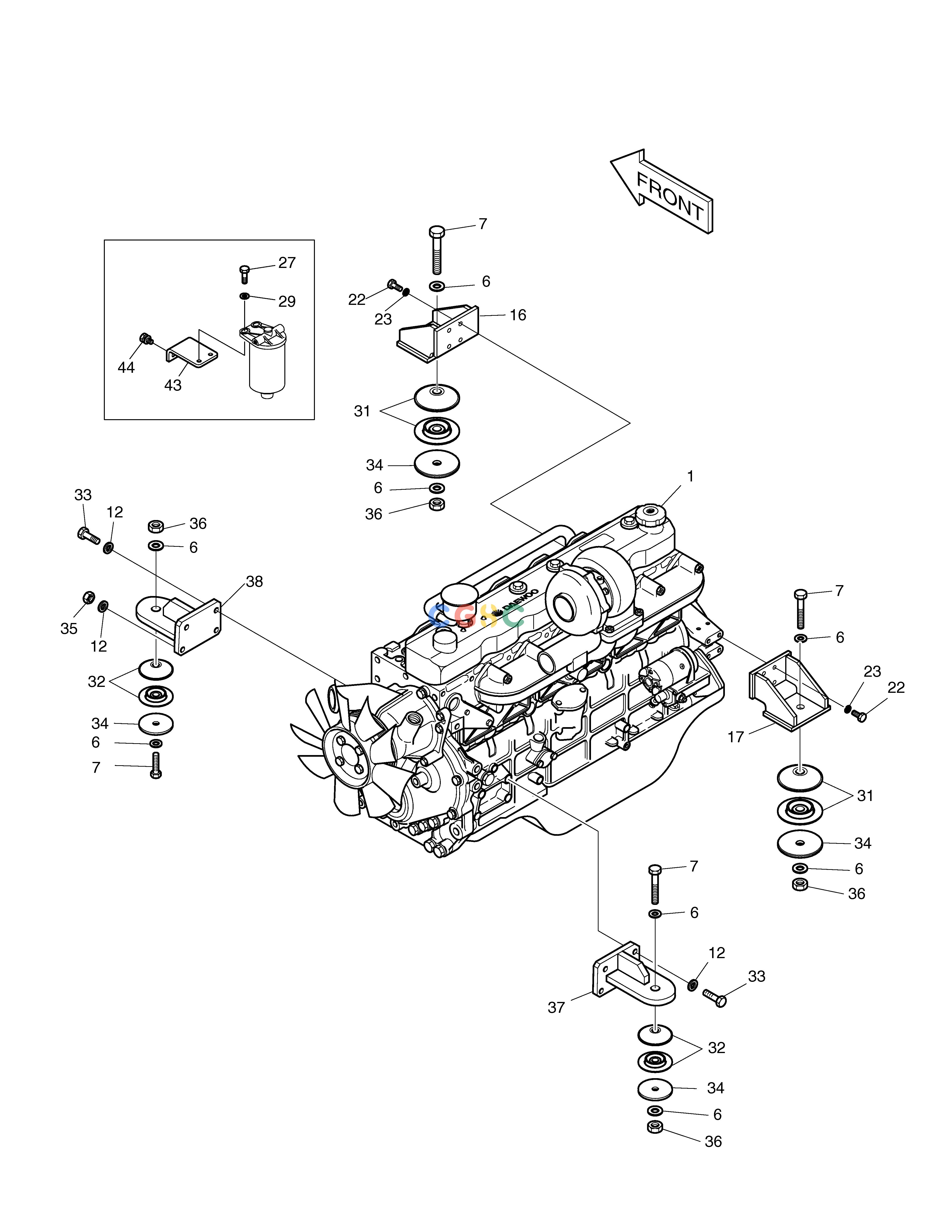 斗山零件查询ENGINE MOUNTING SOLAR 230LC-V Doosan parts catalog online