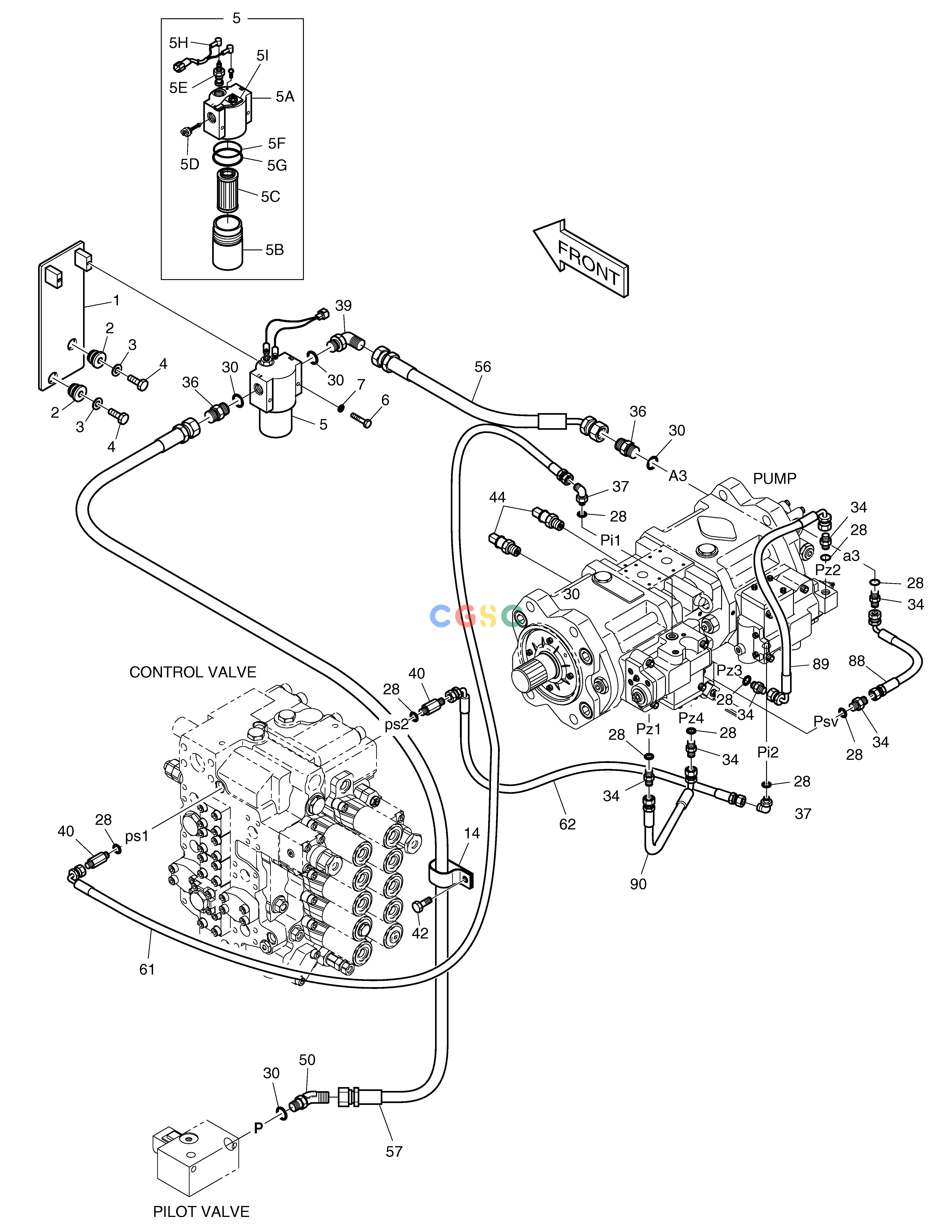 斗山零件查询PILOT PIPING(1) SOLAR 230LC-V Doosan parts catalog online