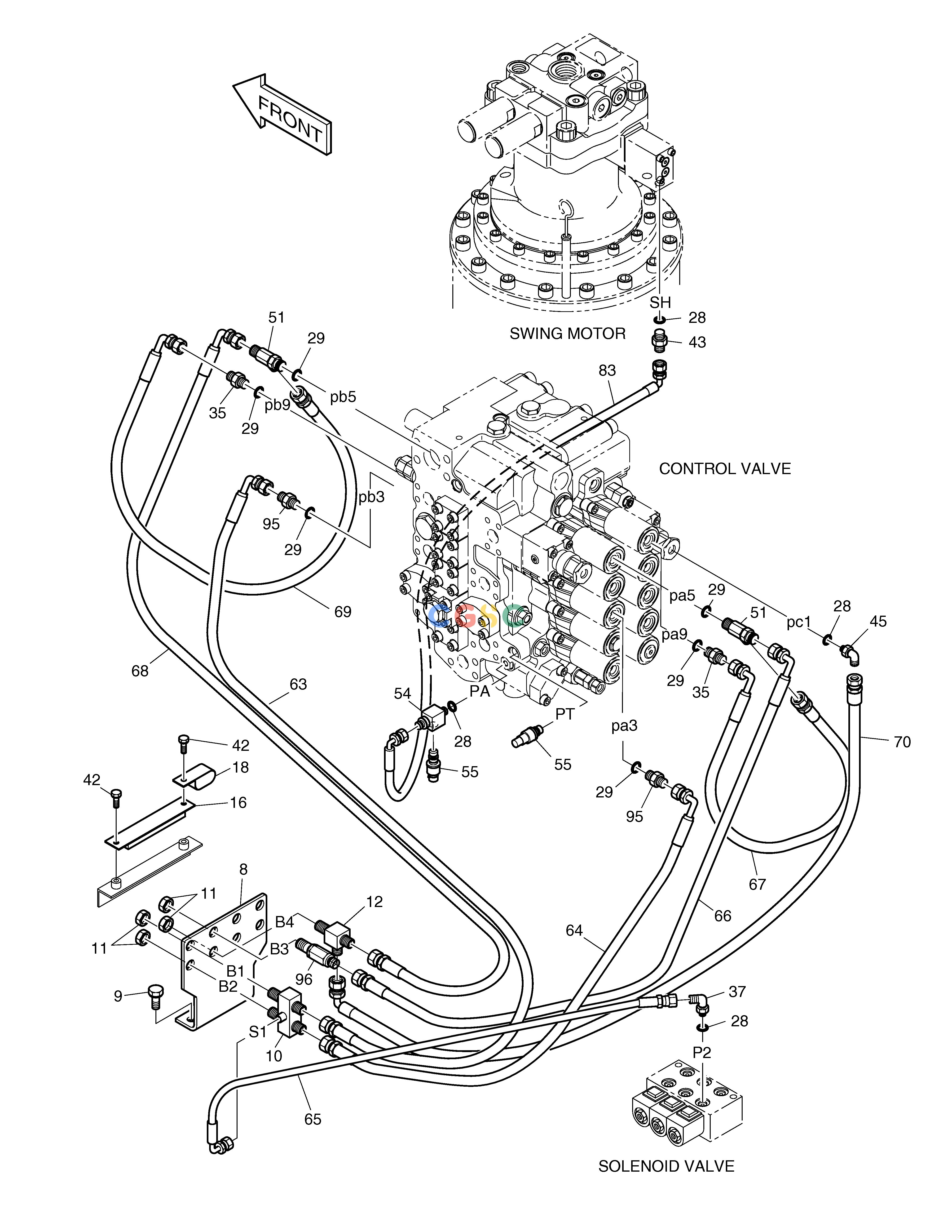 斗山零件查询PILOT PIPING(3) SOLAR 230LC-V Doosan parts catalog online