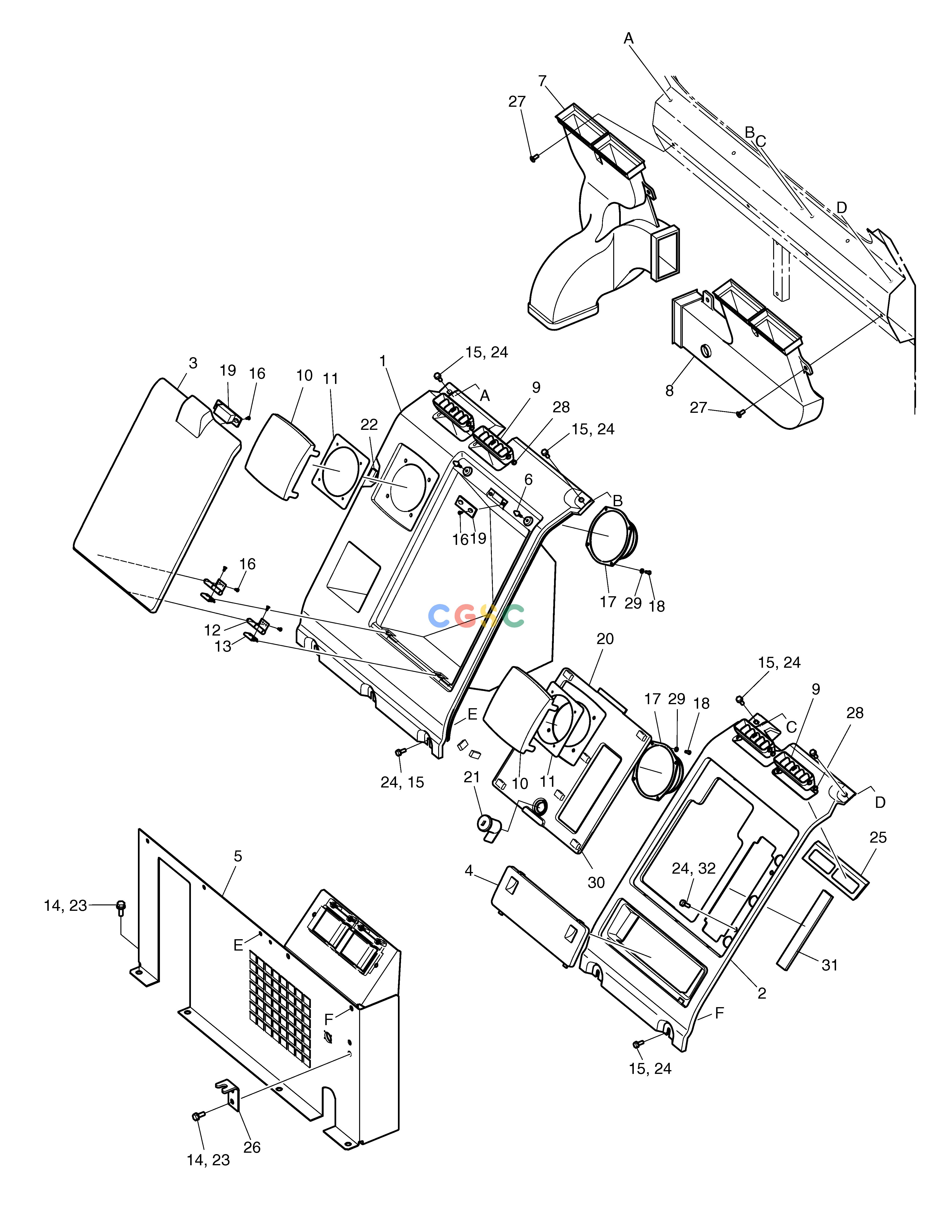 斗山零件查询HEATER COVER ASS'Y SOLAR 230LC-V Doosan parts catalog online