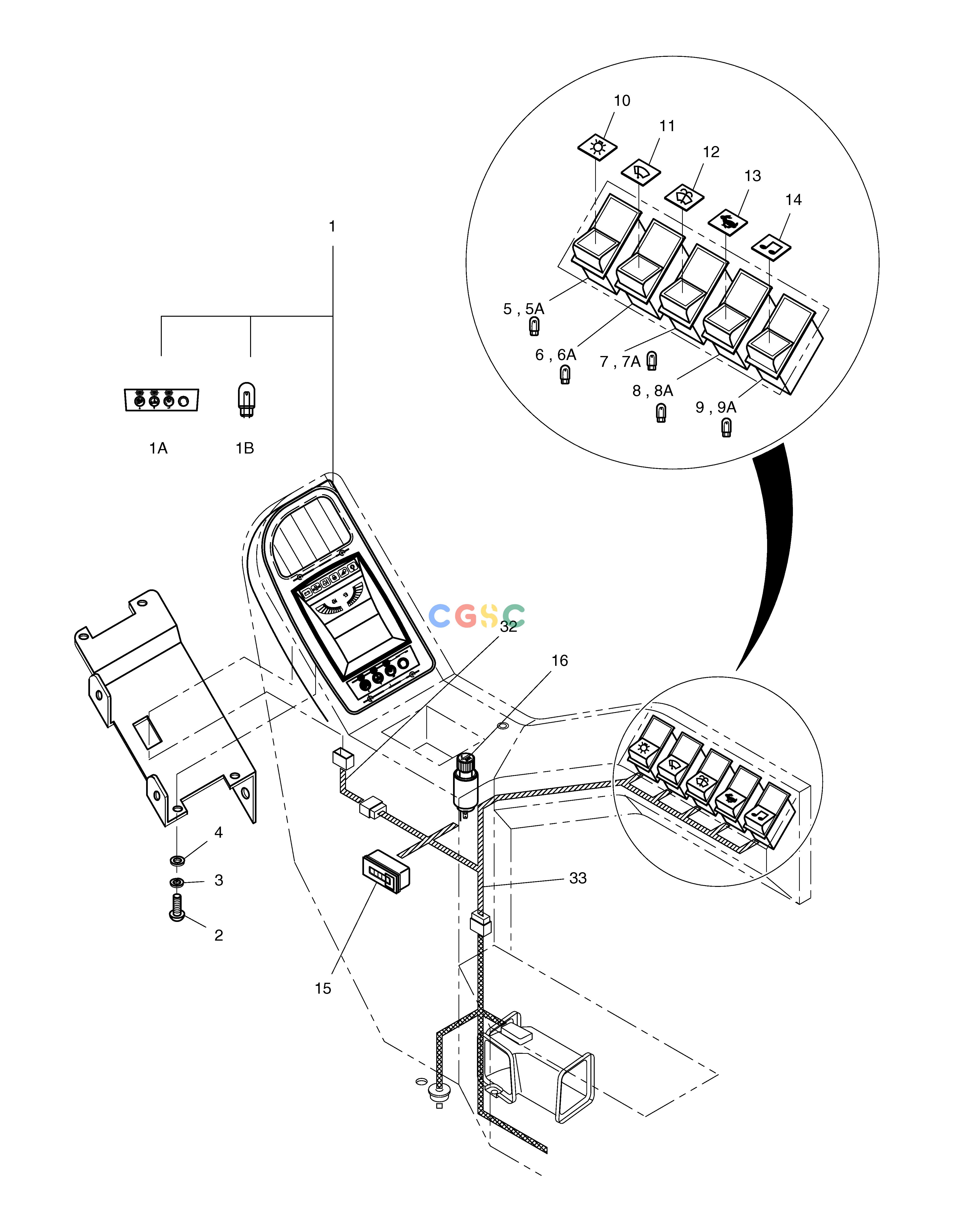 斗山零件查询ELECTRIC PARTS(1)-GAUGE & SWITCH PANEL SOLAR 230LC-V Doosan parts catalog online
