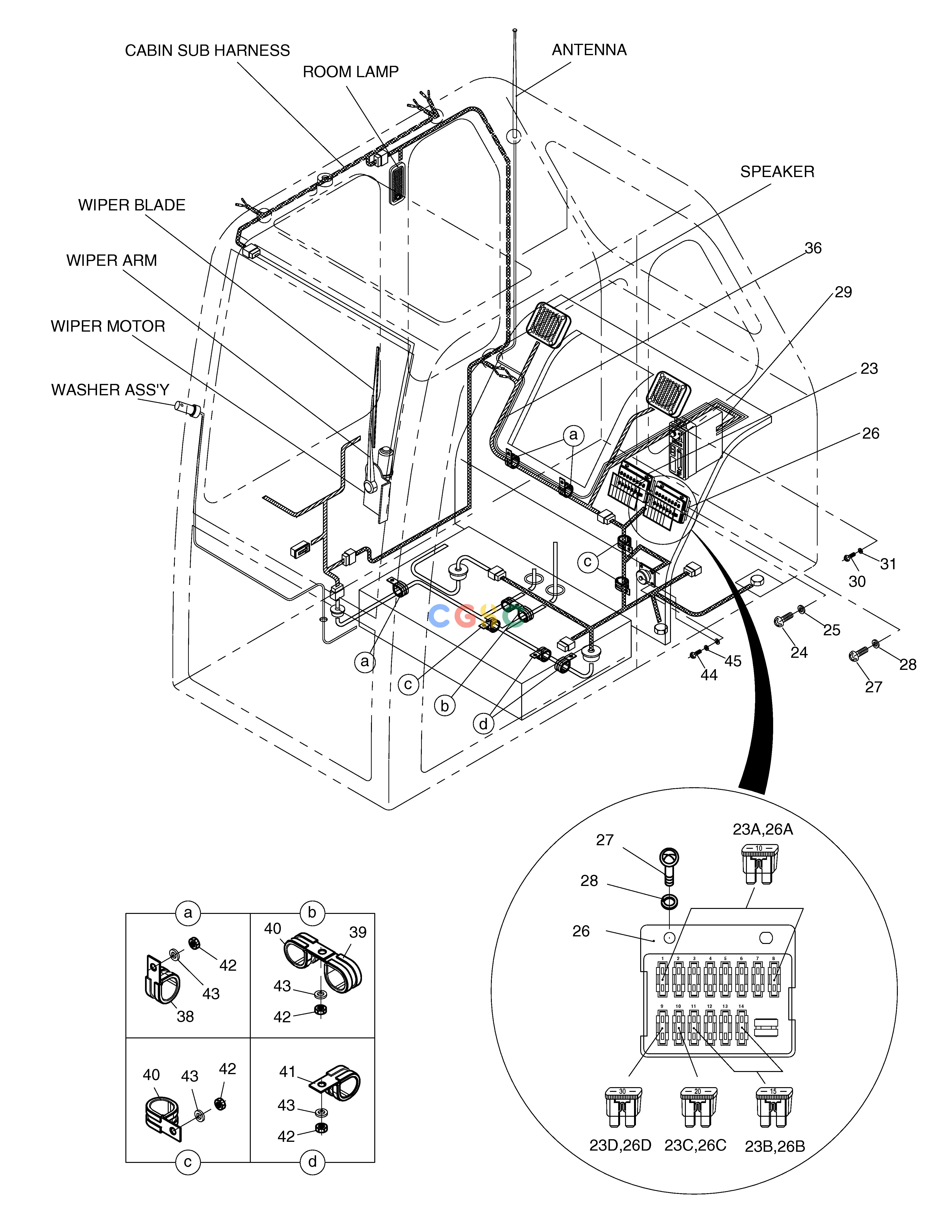 斗山零件查询ELECTRIC PARTS(4)-CABIN SOLAR 230LC-V Doosan parts catalog online