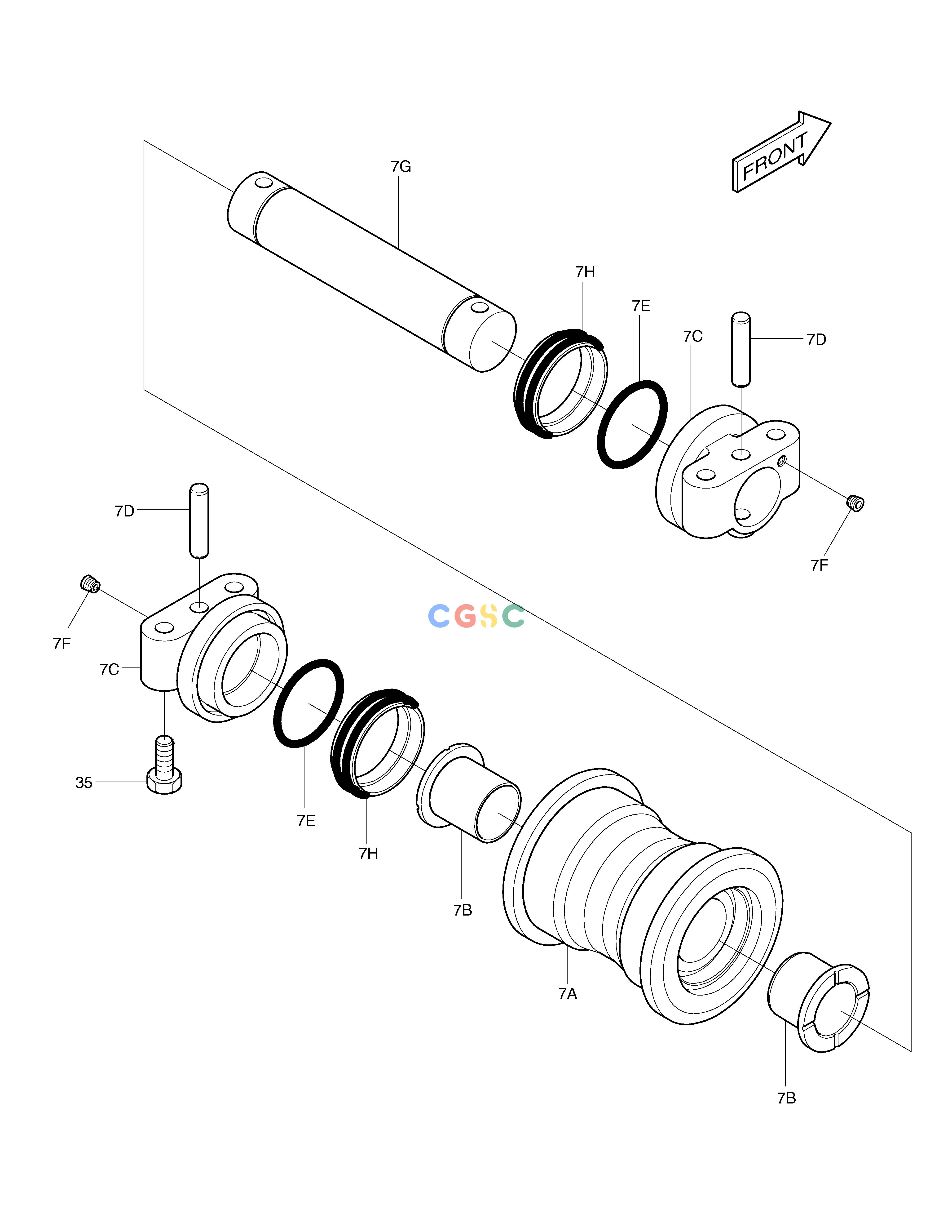 斗山零件查询LOWER ROLLER SOLAR 230LC-V Doosan parts catalog online
