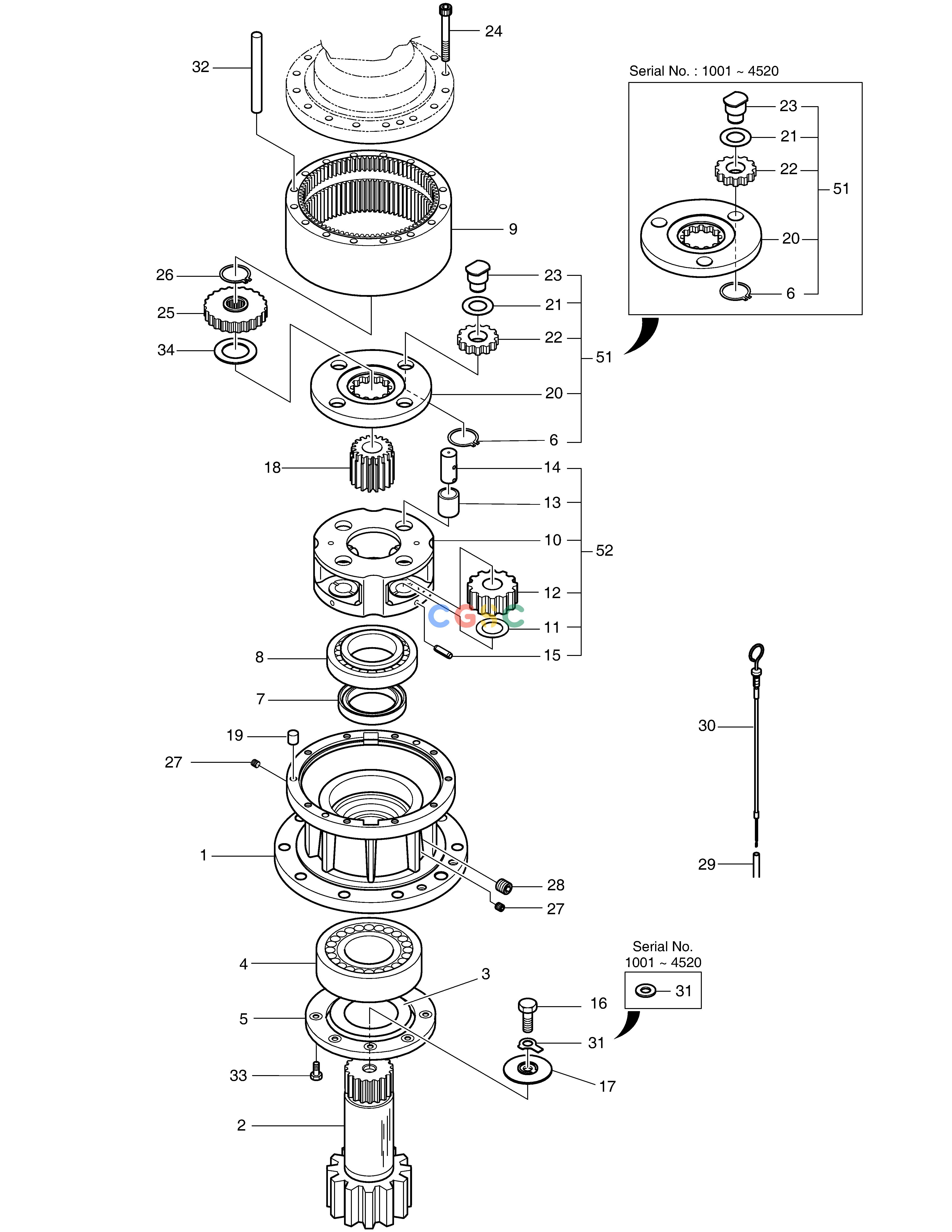 斗山零件查询SWING REDUCTION GEAR SOLAR 230LC-V Doosan parts catalog online