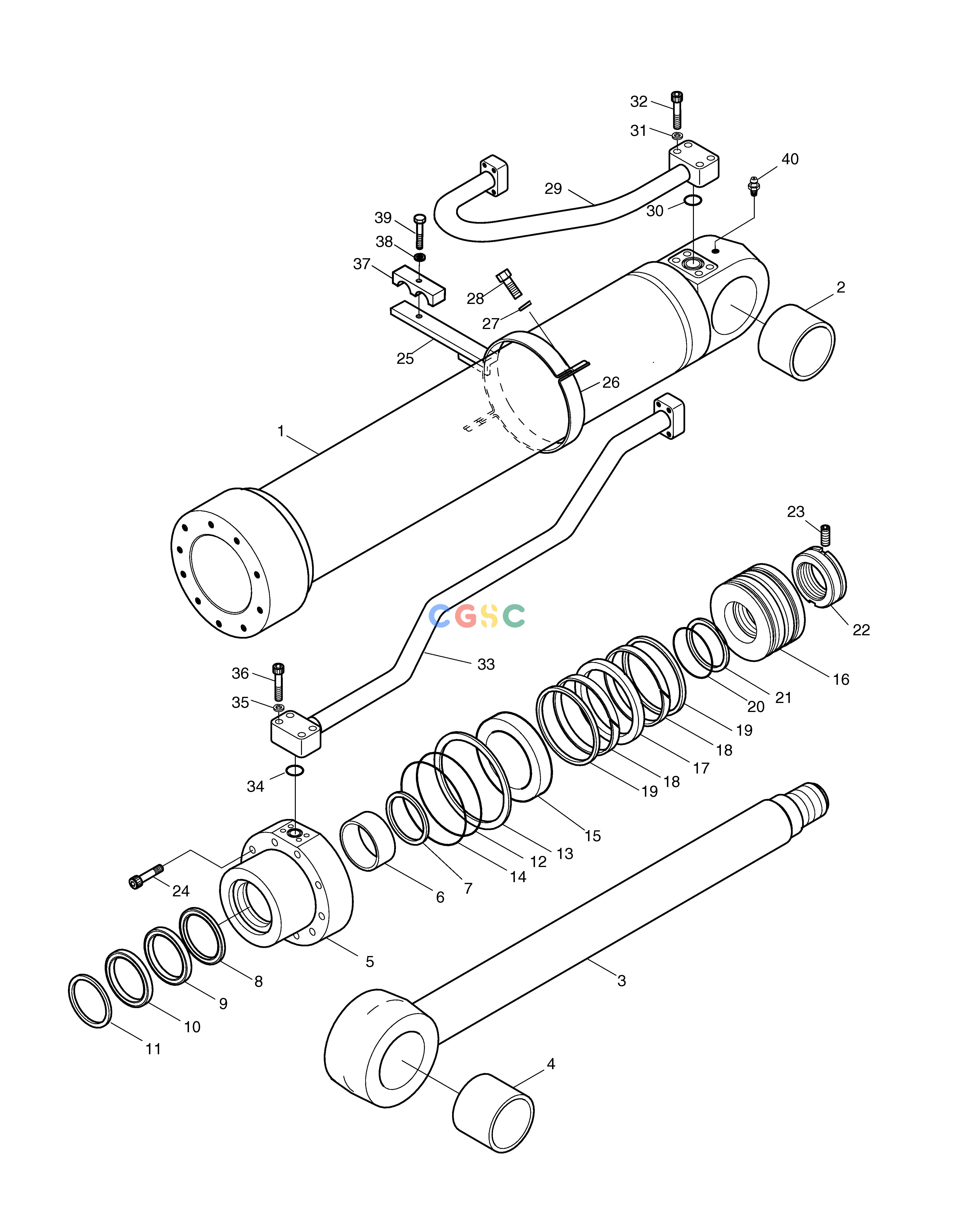 斗山零件查询BOOM CYLINDER-R.H SOLAR 230LC-V Doosan parts catalog online