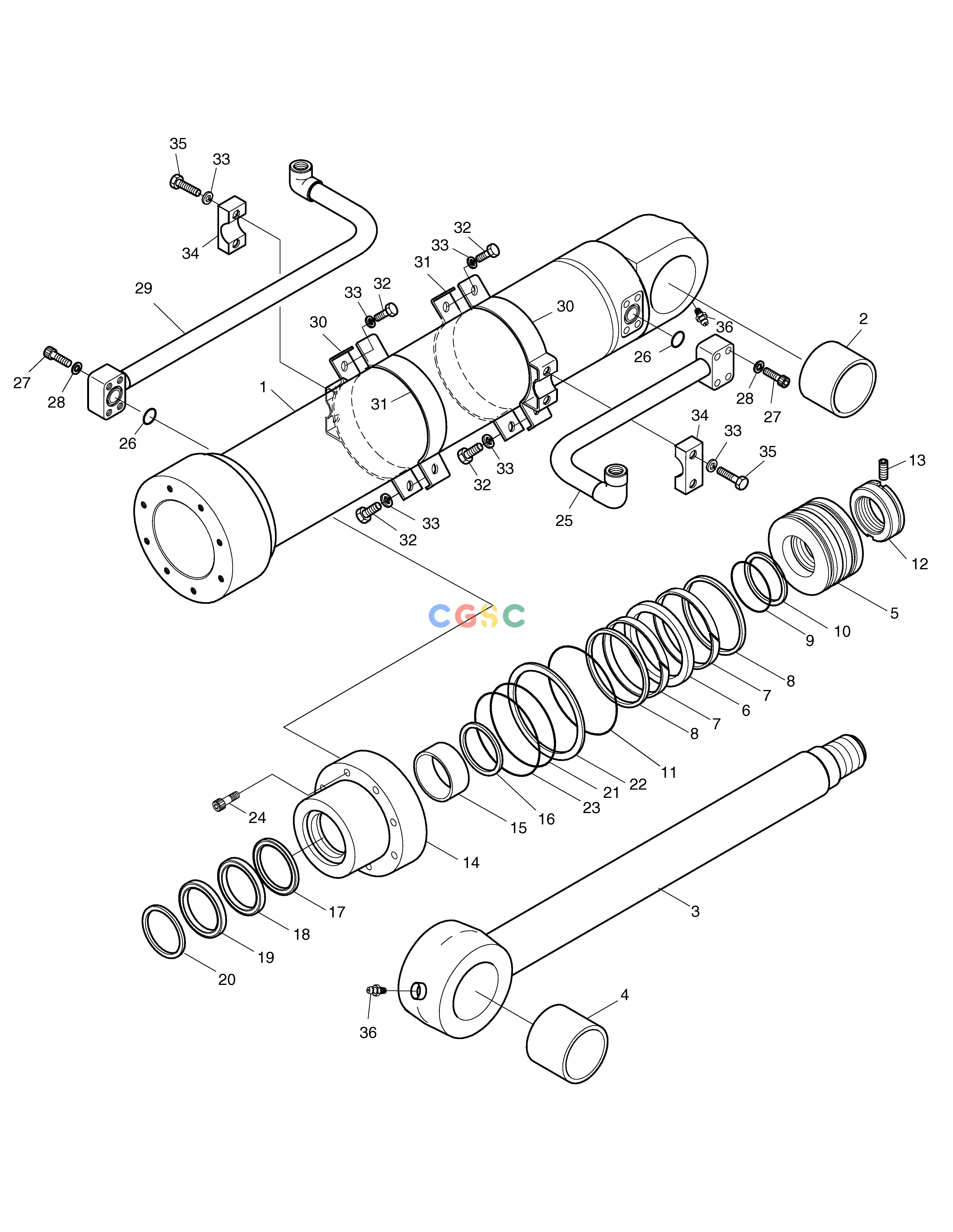 斗山零件查询BUCKET CYLINDER-6.2m ARM SOLAR 230LC-V Doosan parts catalog online