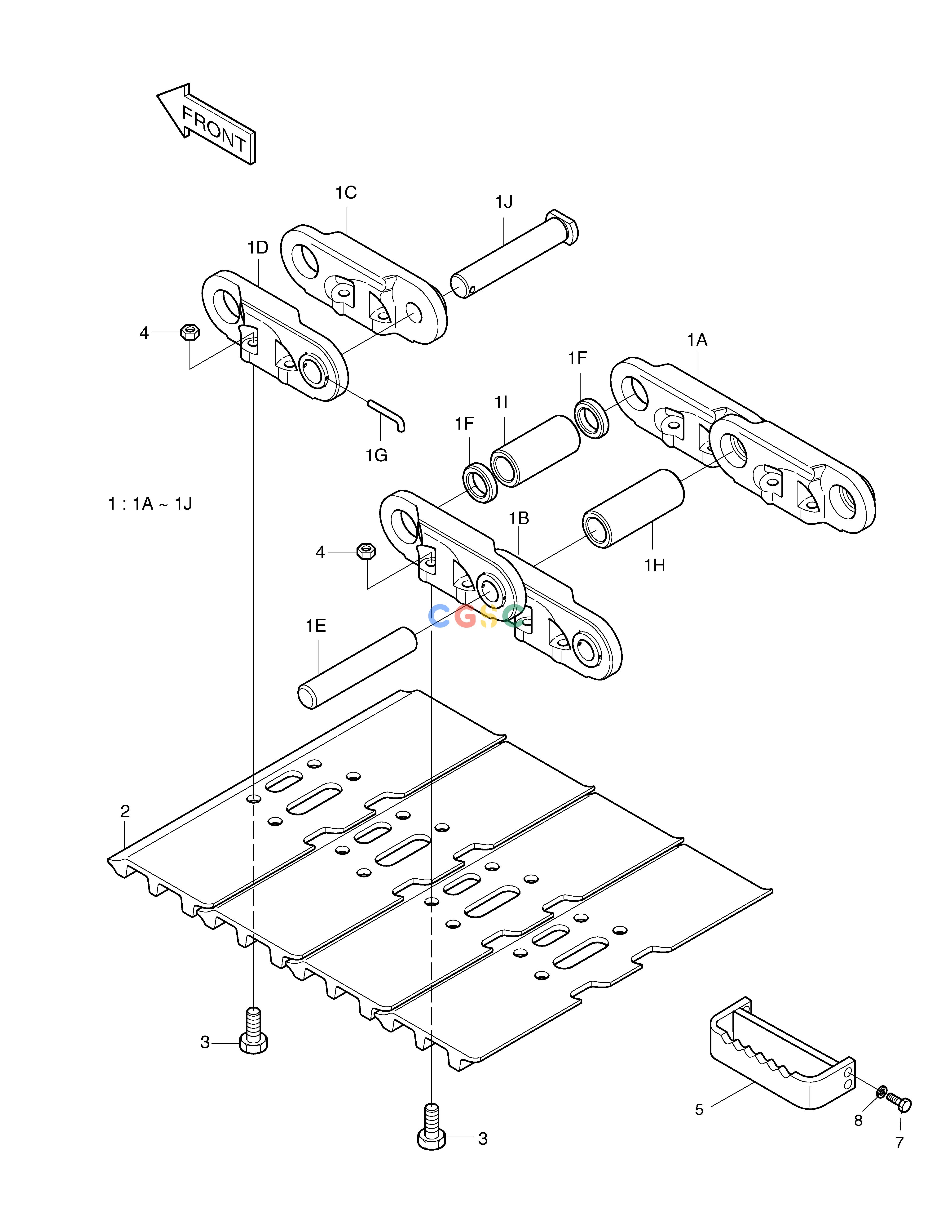 斗山零件查询TRACK SHOE ASS'Y-800G SOLAR 230LC-V Doosan parts catalog online