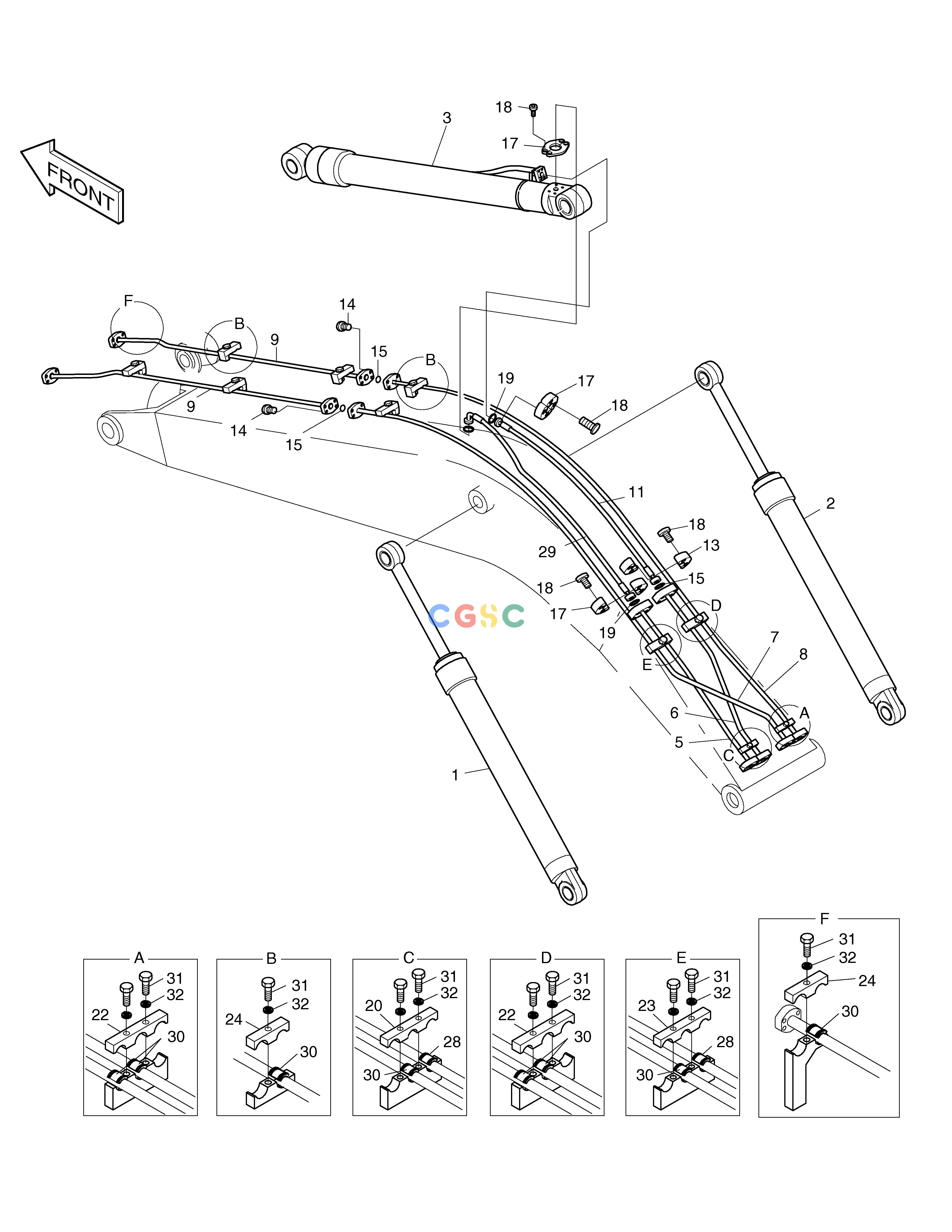 斗山零件查询BOOM PIPING-5.2m SOLAR 230LC-V Doosan parts catalog online