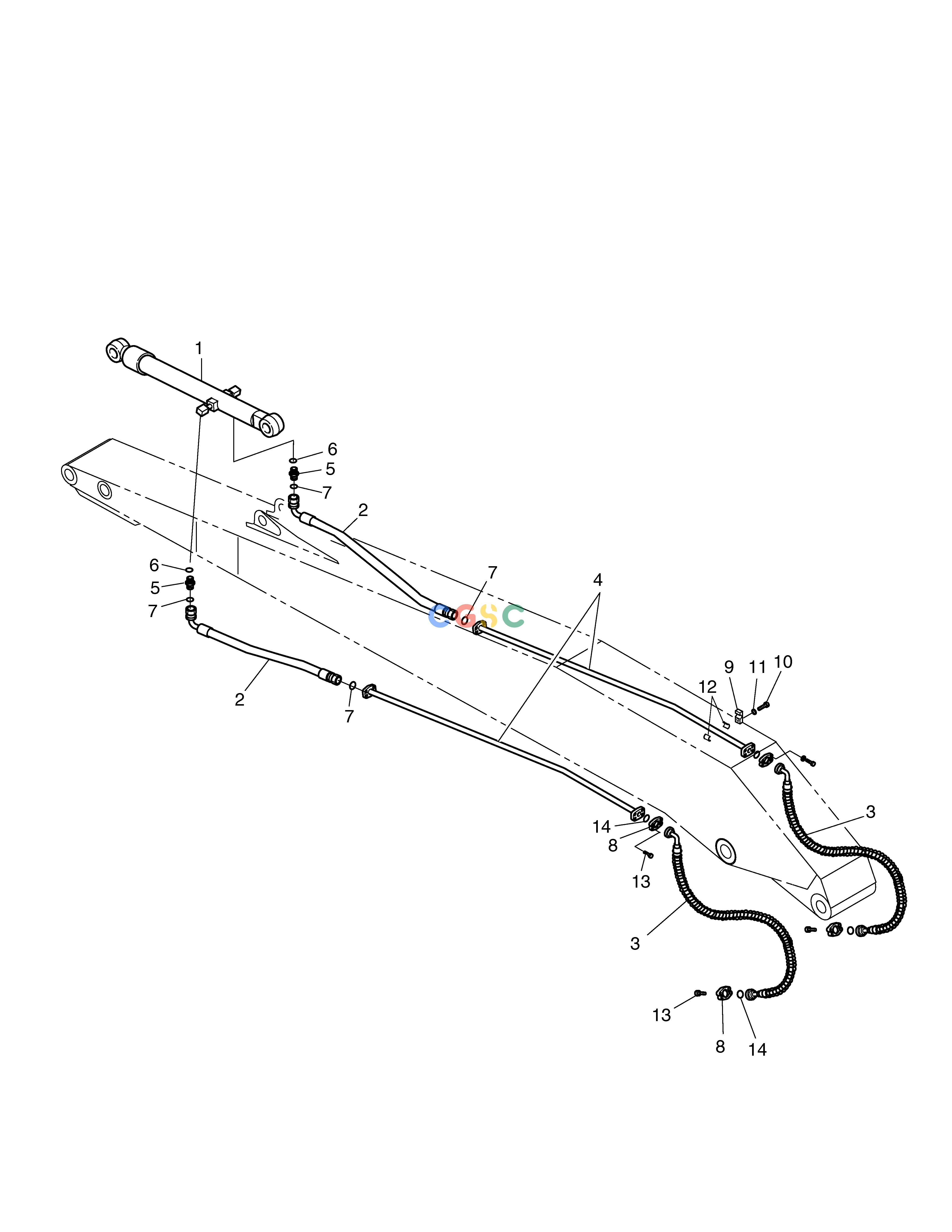 斗山零件查询ARM PIPING-ARM 6.2m SOLAR 230LC-V Doosan parts catalog online
