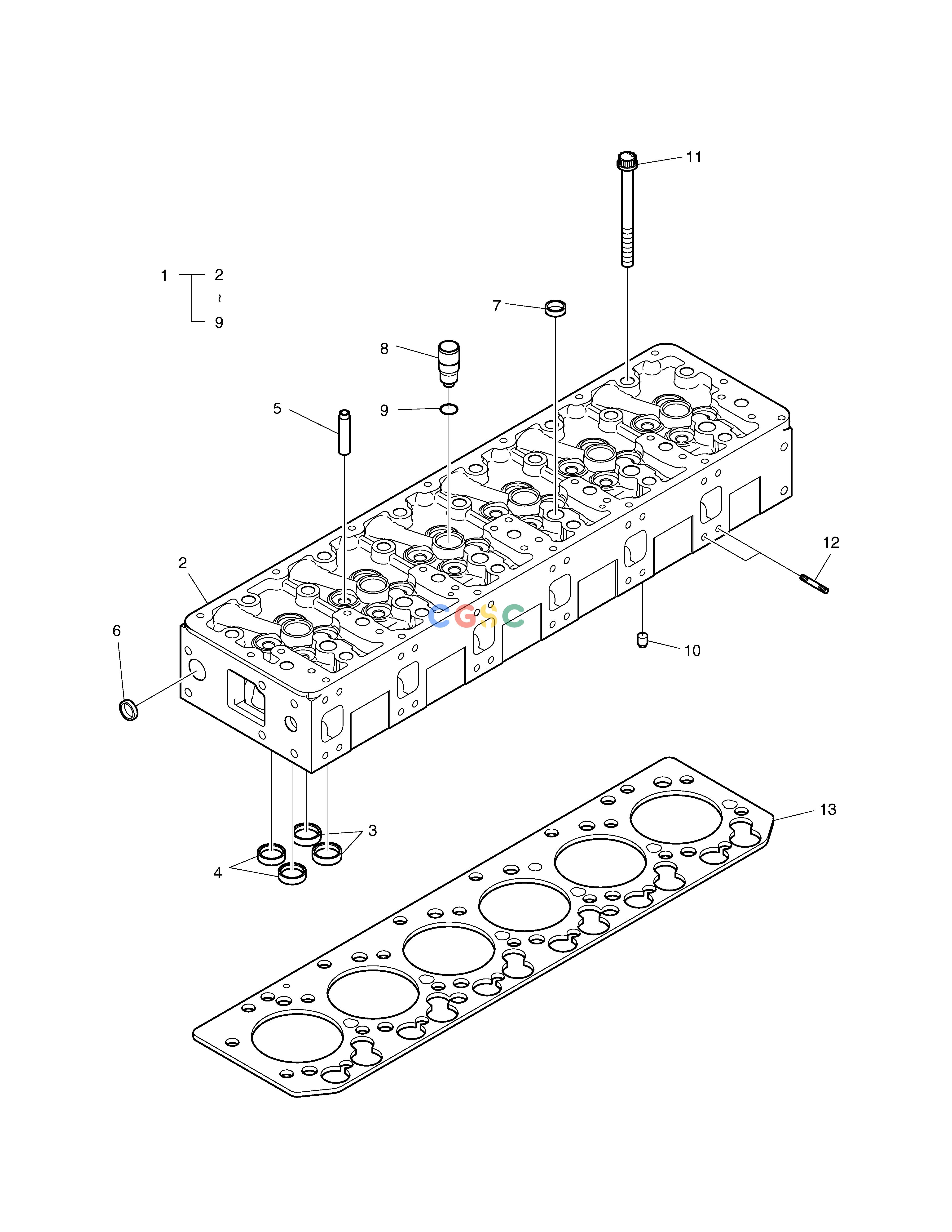斗山零件查询CYLINDER HEAD TXC225LC-2 Doosan parts catalog online