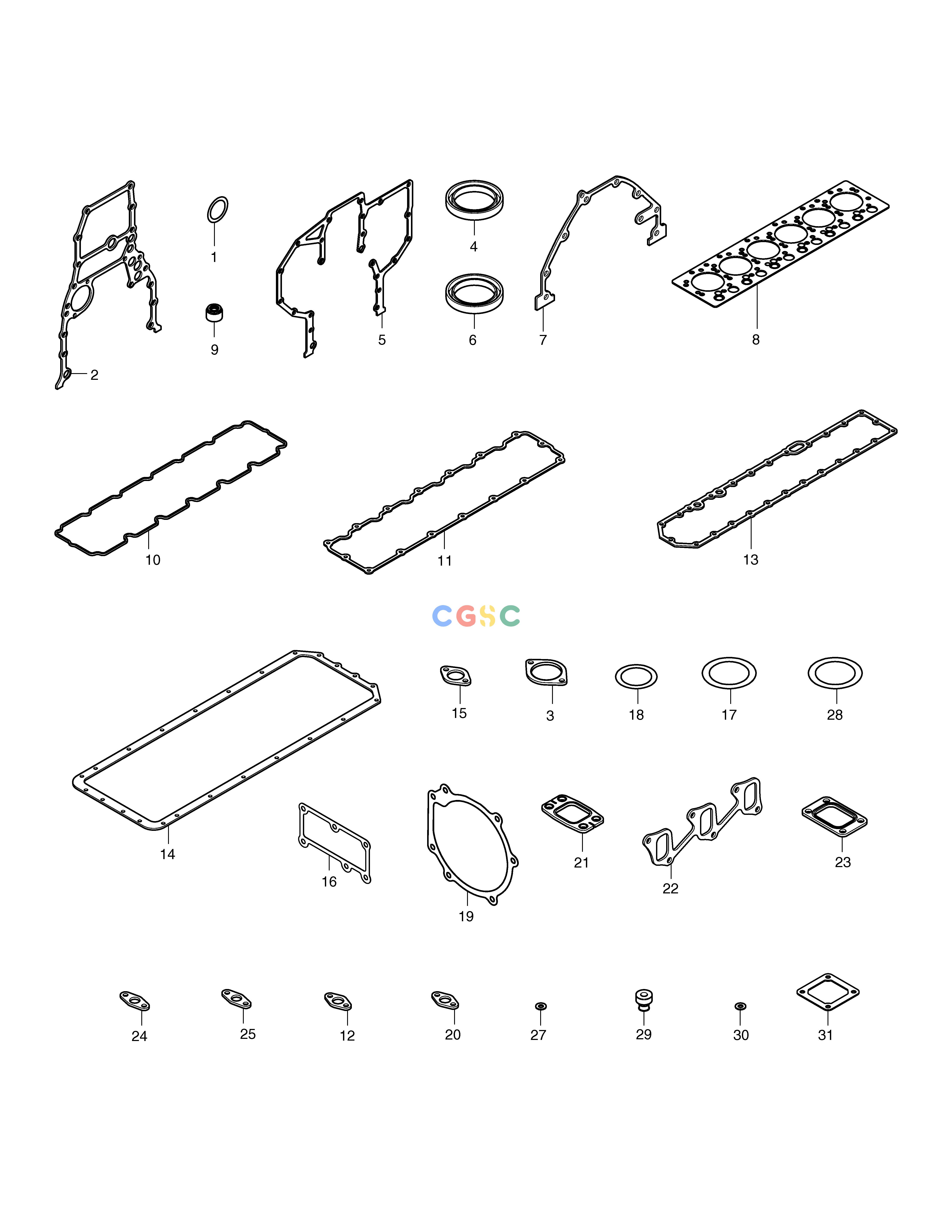 斗山零件查询OVERHAUL GASKET KIT - ALL TXC225LC-2 Doosan parts catalog online