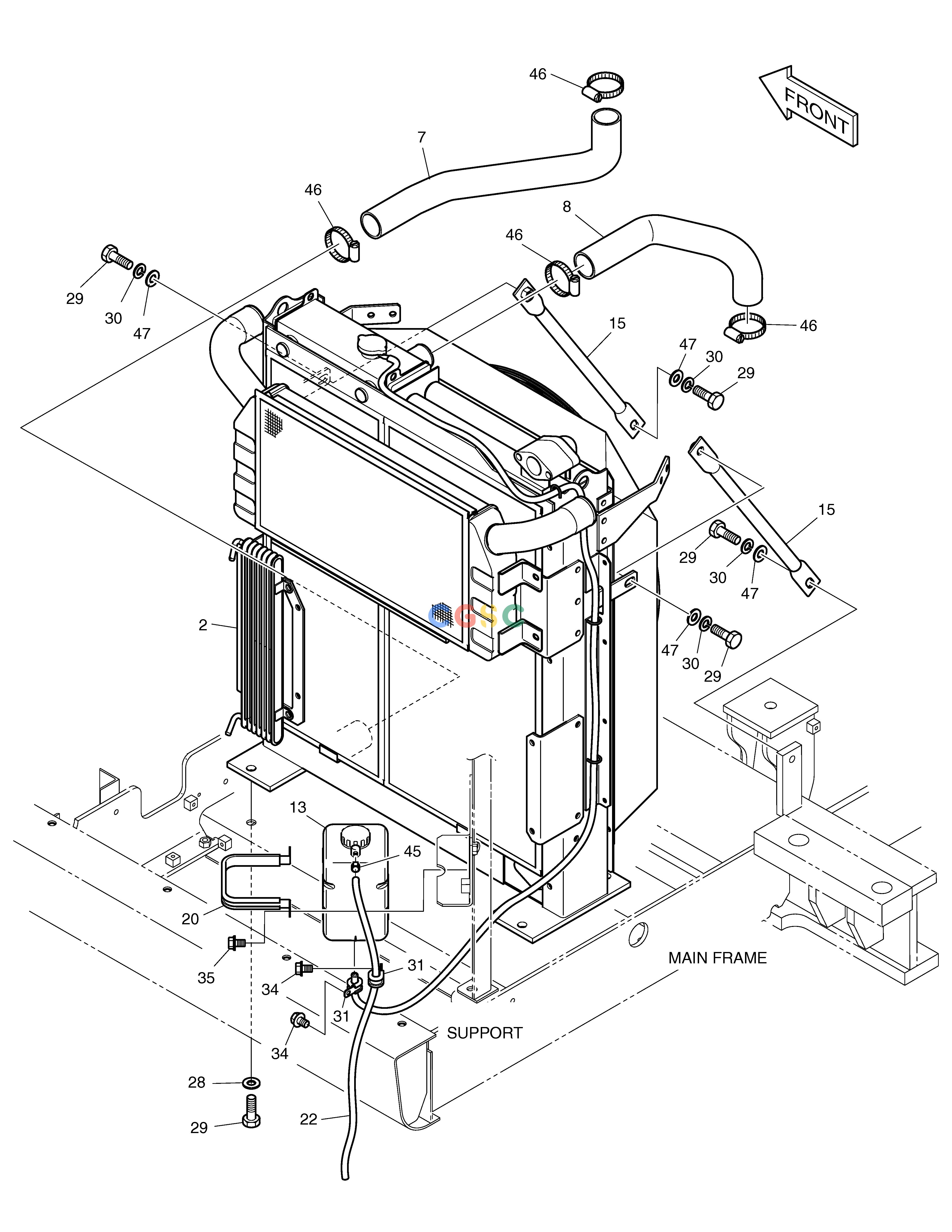 斗山零件查询RADIATOR MOUNTING TXC225LC-2 Doosan parts catalog online