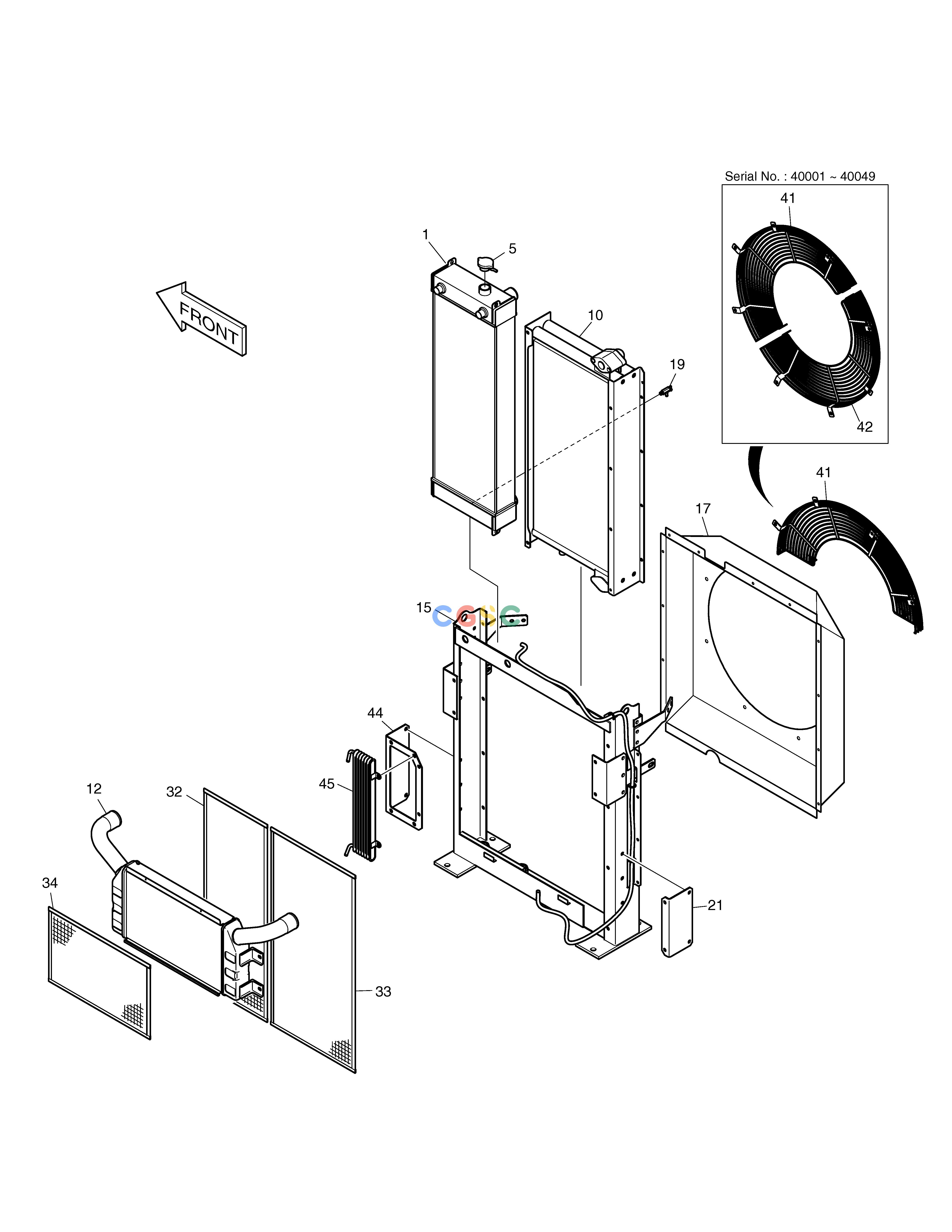 斗山零件查询RADIATOR TXC225LC-2 Doosan parts catalog online