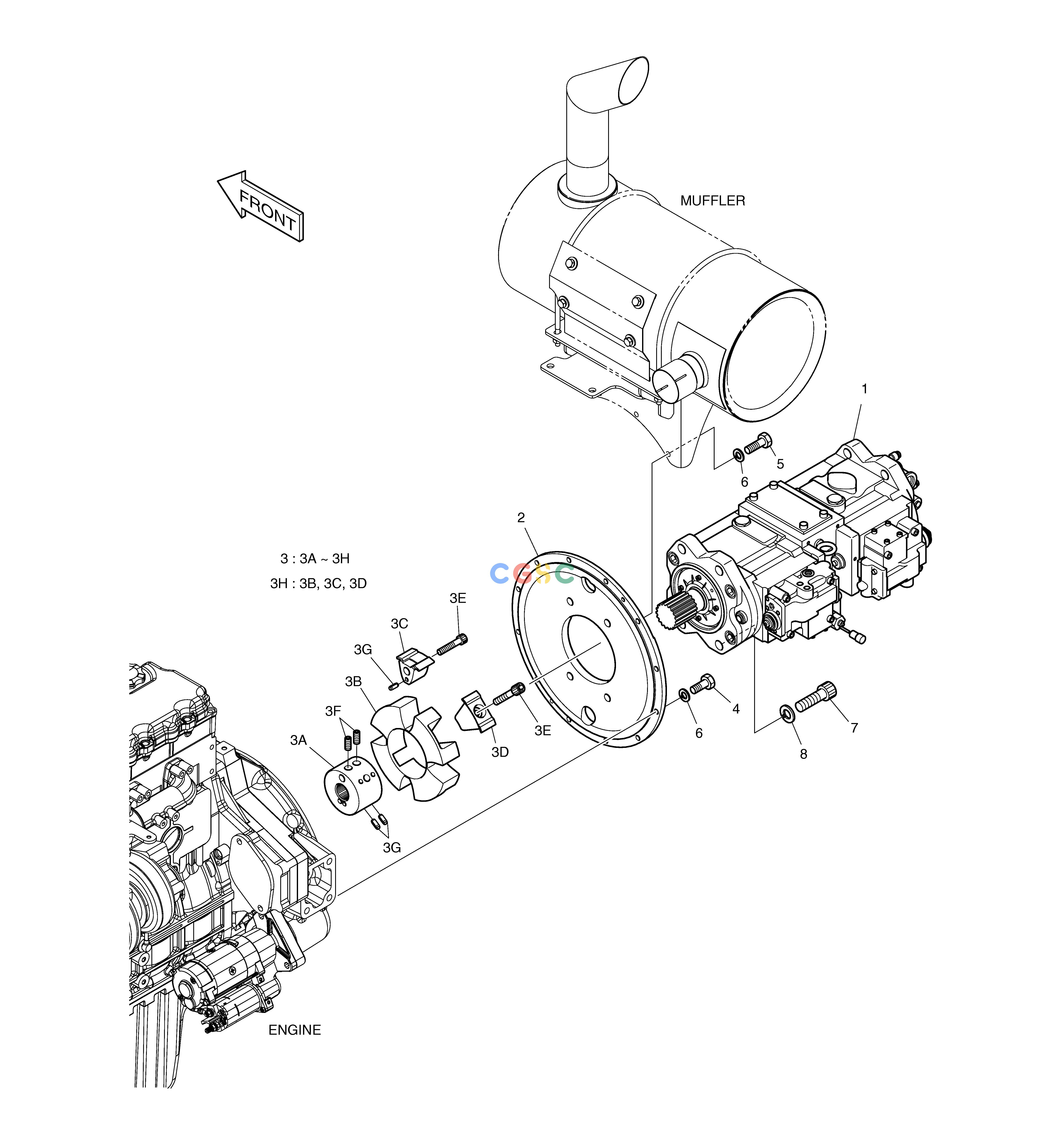 斗山零件查询PUMP MOUNTING TXC225LC-2 Doosan parts catalog online