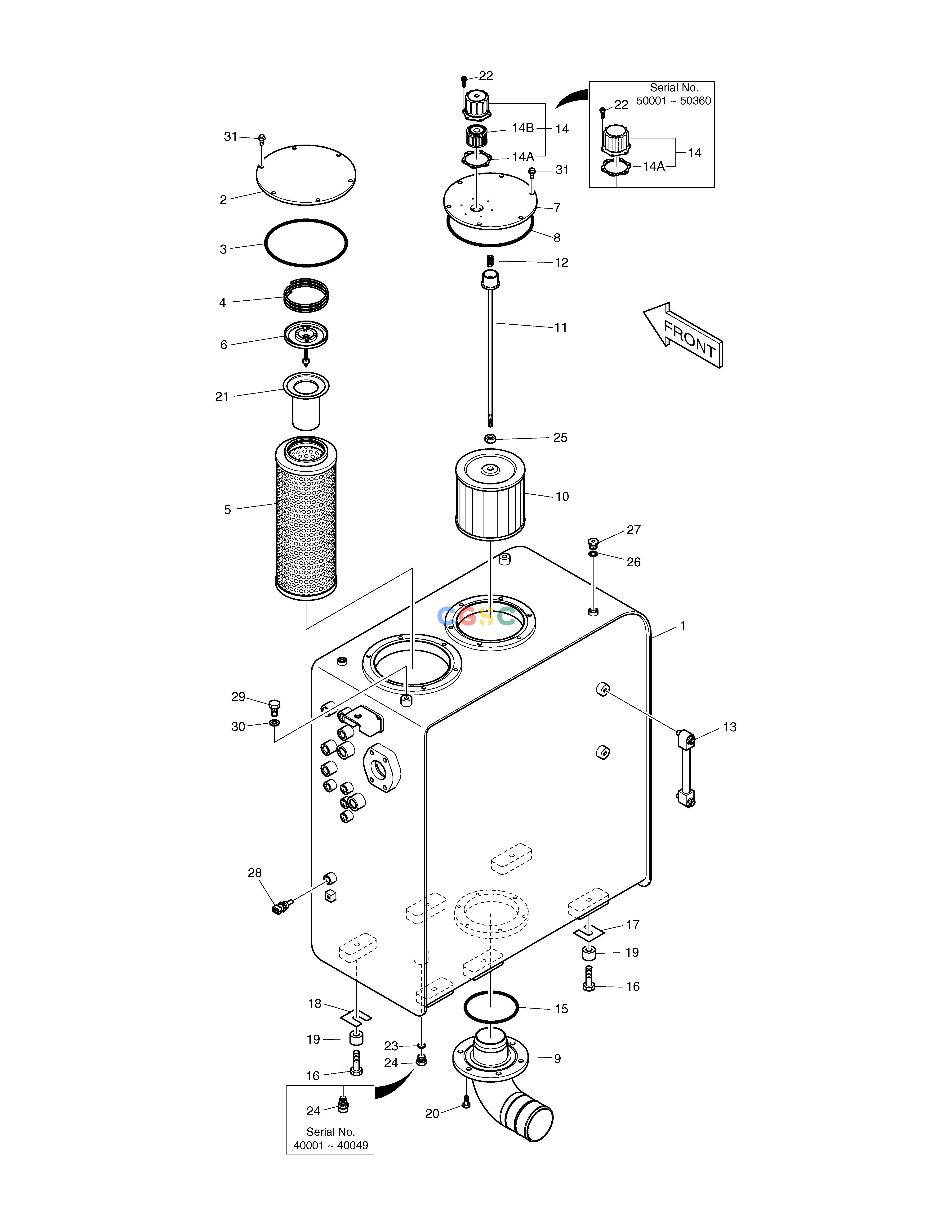 斗山零件查询OIL TANK TXC225LC-2 Doosan parts catalog online