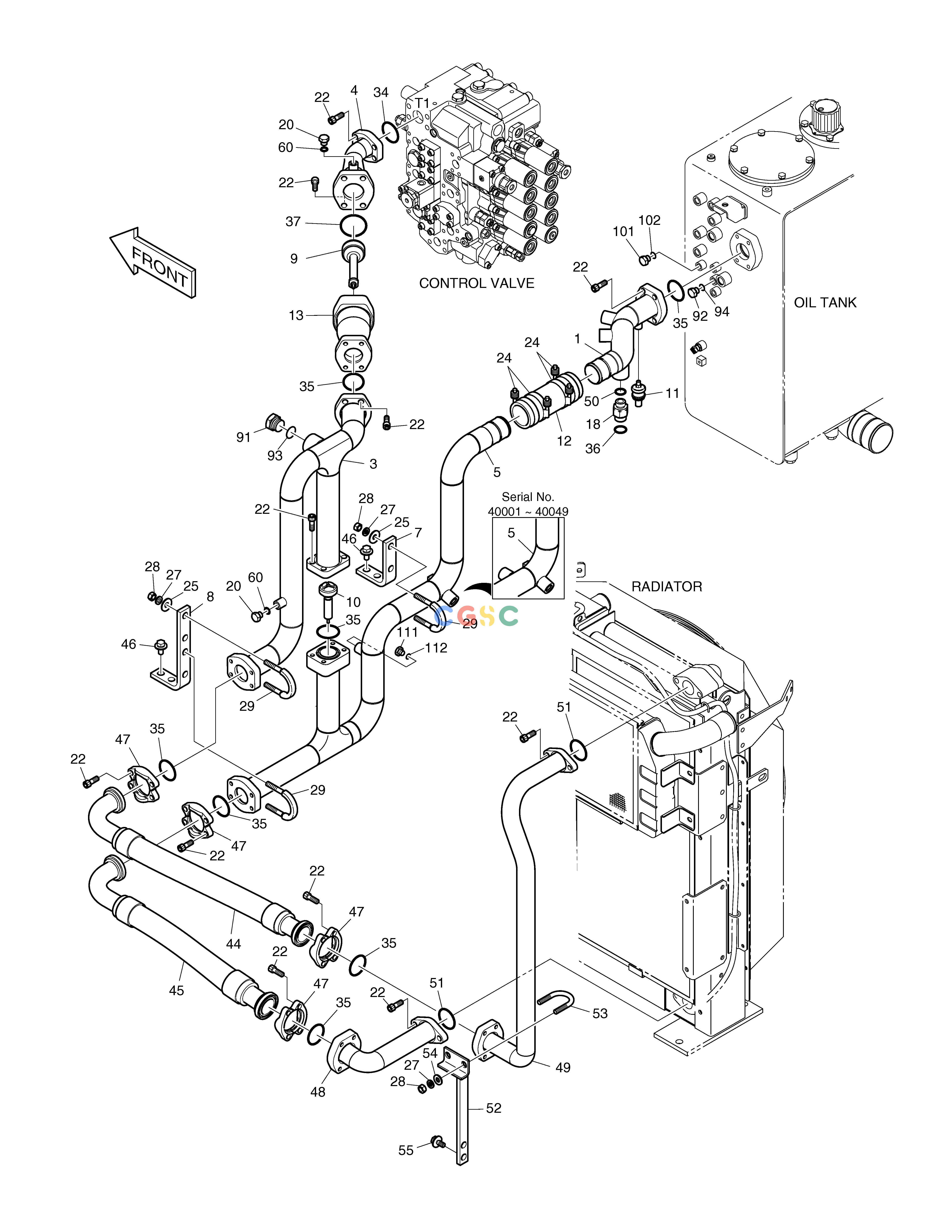 斗山零件查询OIL COOLER PIPING(2) TXC225LC-2 Doosan parts catalog online