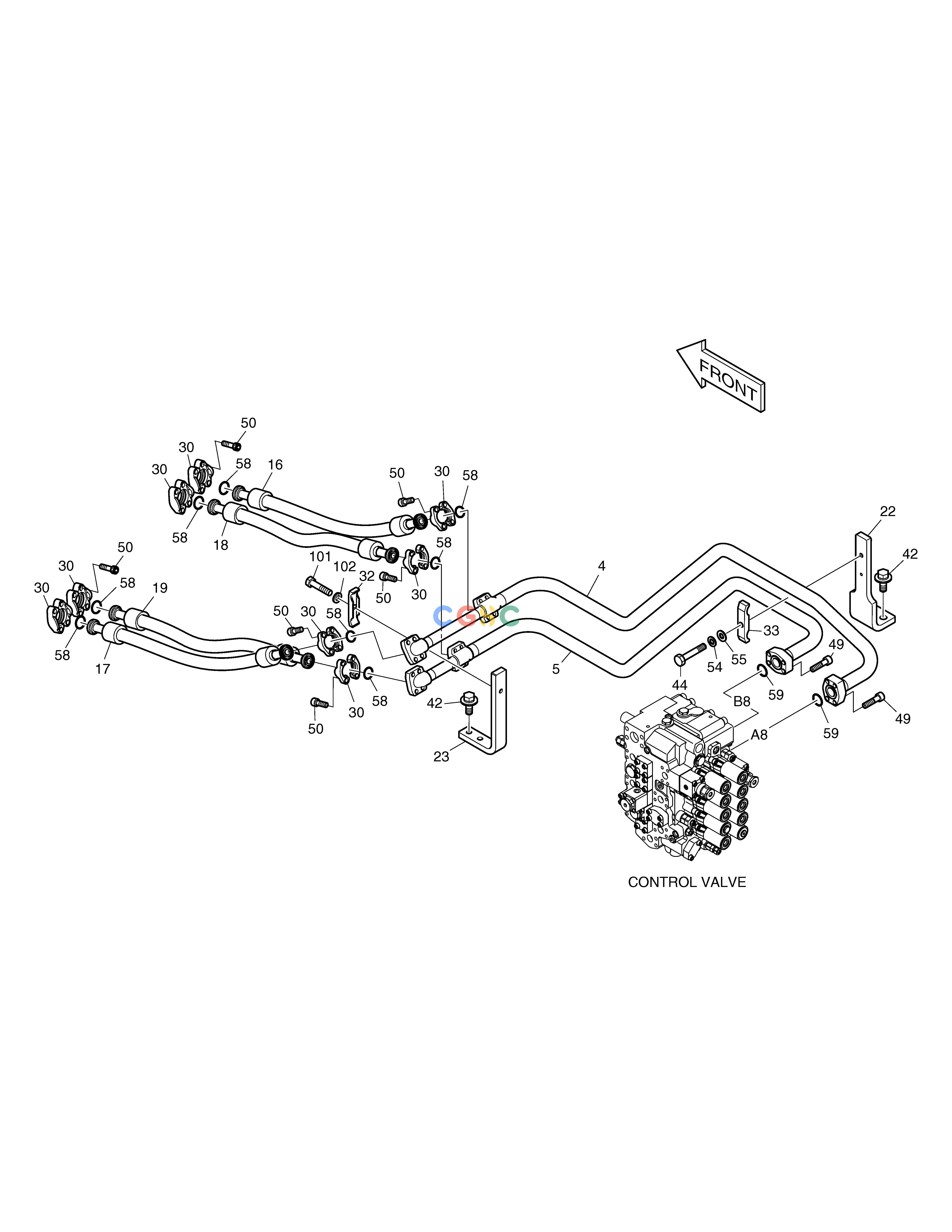 斗山零件查询MAIN PIPING(2) - BOOM TXC225LC-2 Doosan parts catalog online