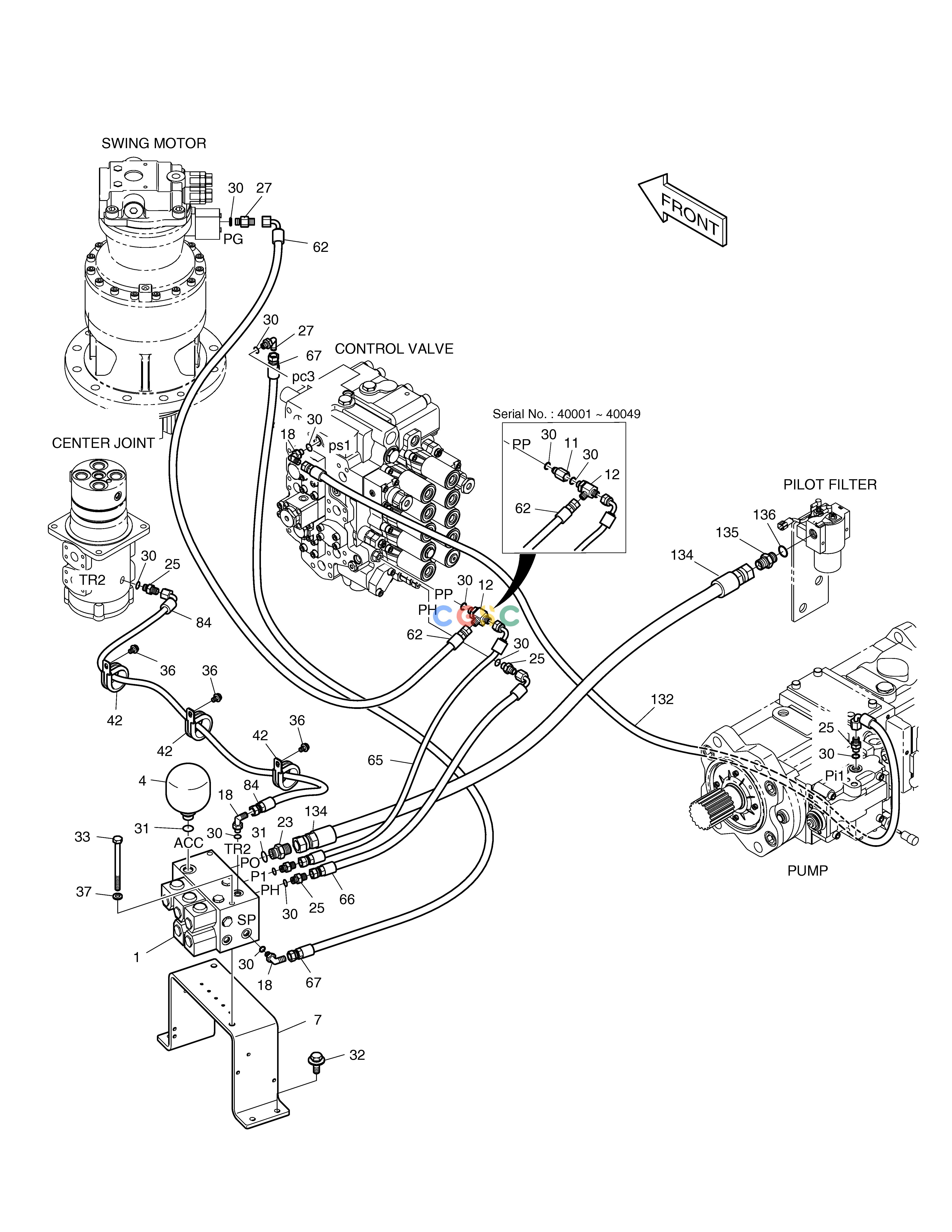 斗山零件查询PILOT PIPING(2) TXC225LC-2 Doosan parts catalog online