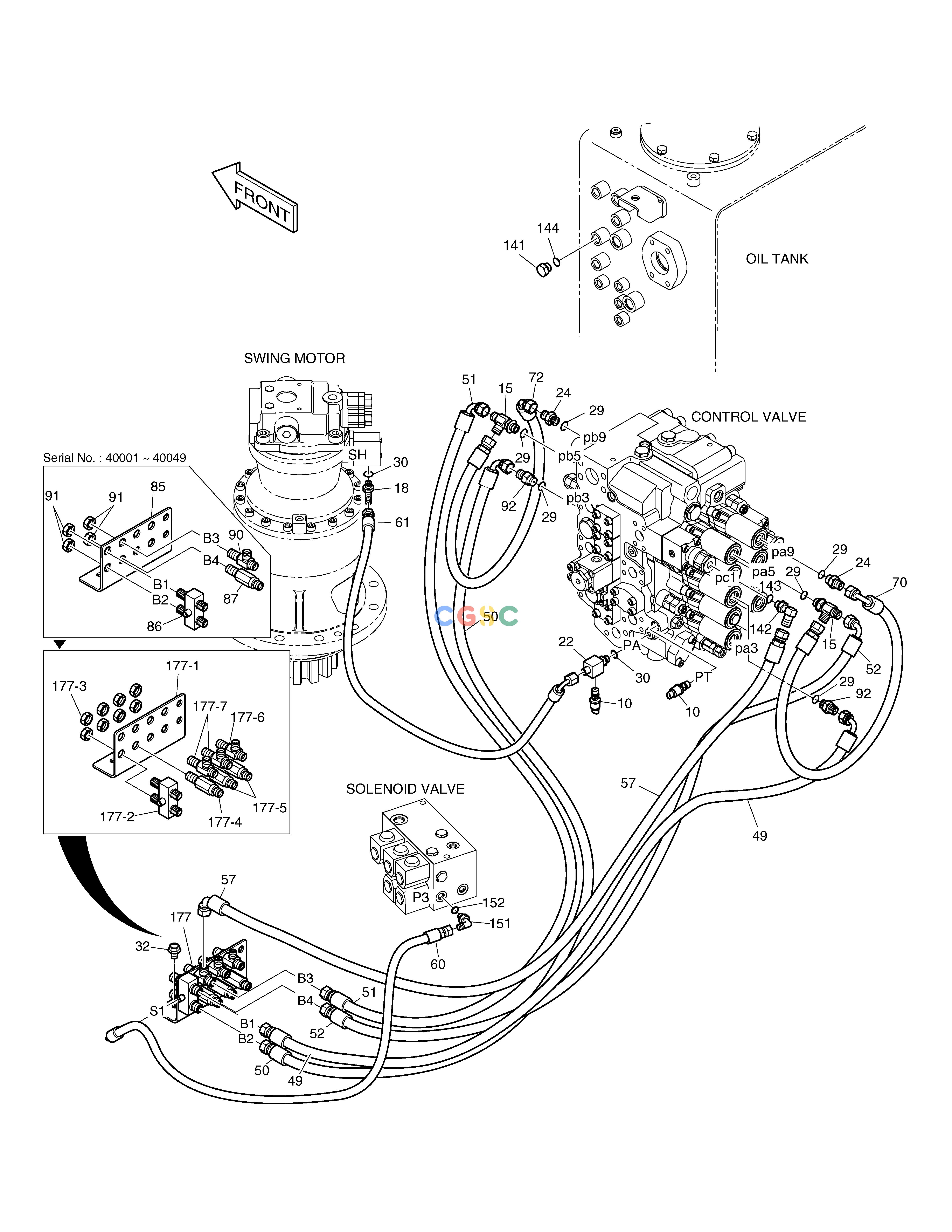 斗山零件查询PILOT PIPING(3) TXC225LC-2 Doosan parts catalog online