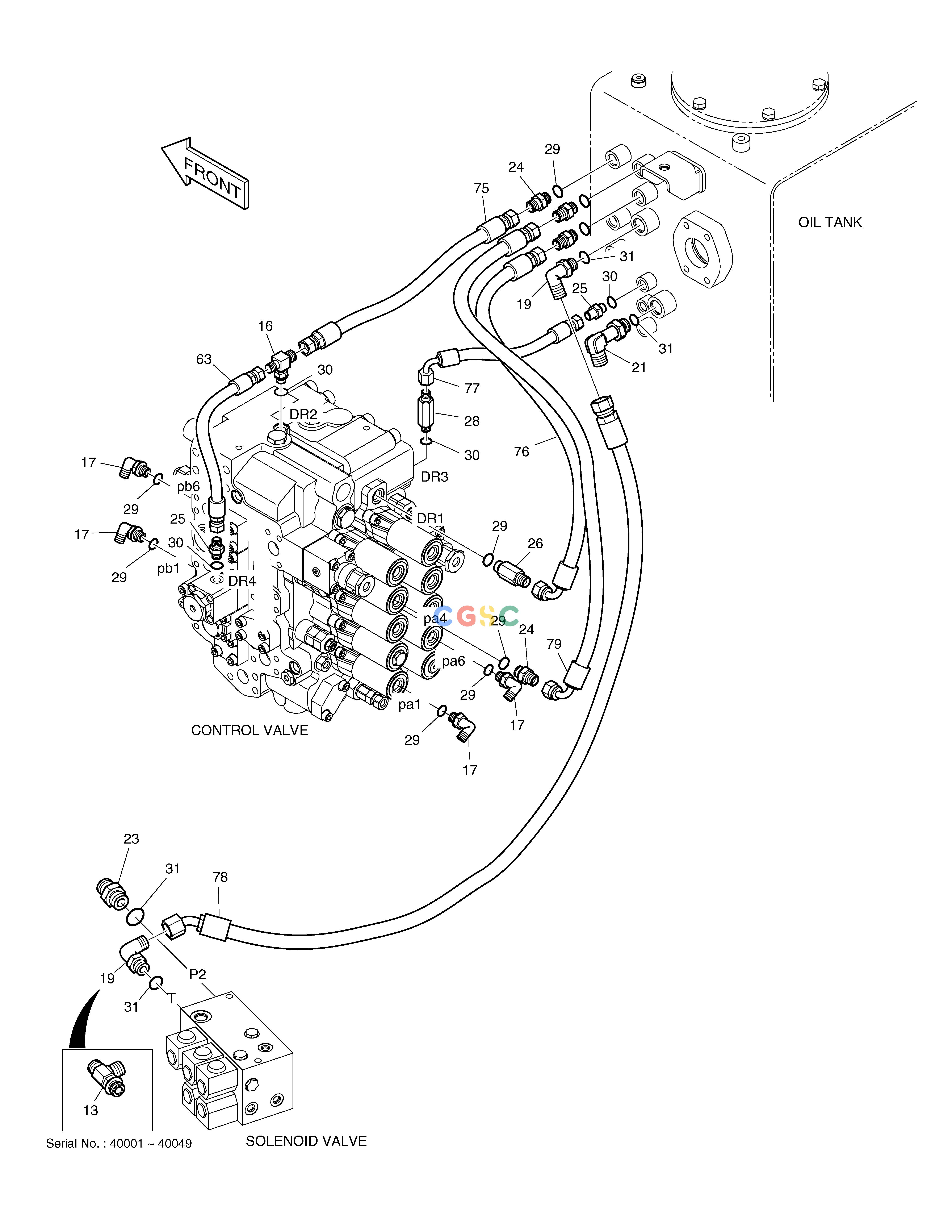 斗山零件查询PILOT PIPING(5) TXC225LC-2 Doosan parts catalog online