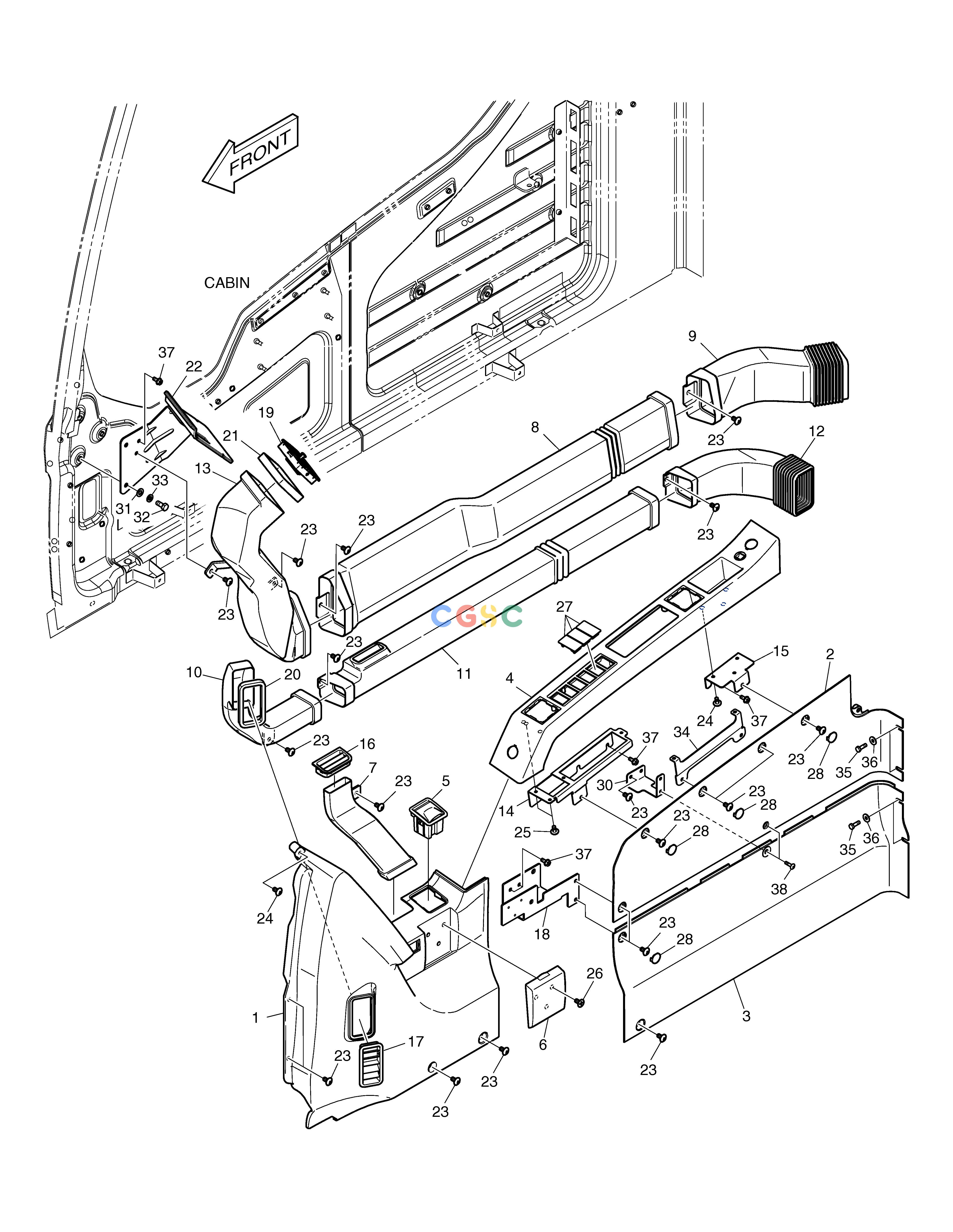 斗山零件查询DUCT COVER TXC225LC-2 Doosan parts catalog online