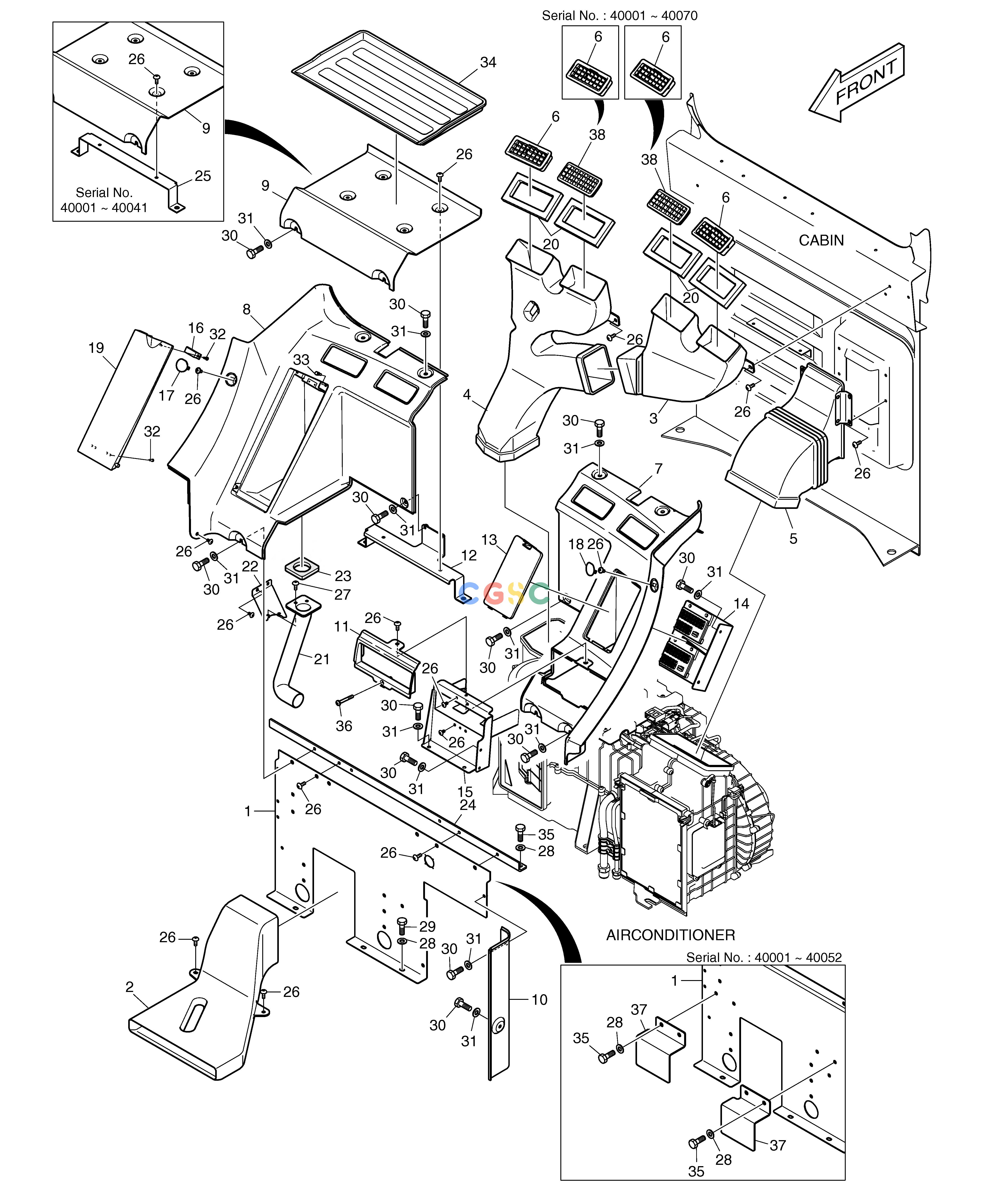 斗山零件查询HEATER COVER TXC225LC-2 Doosan parts catalog online