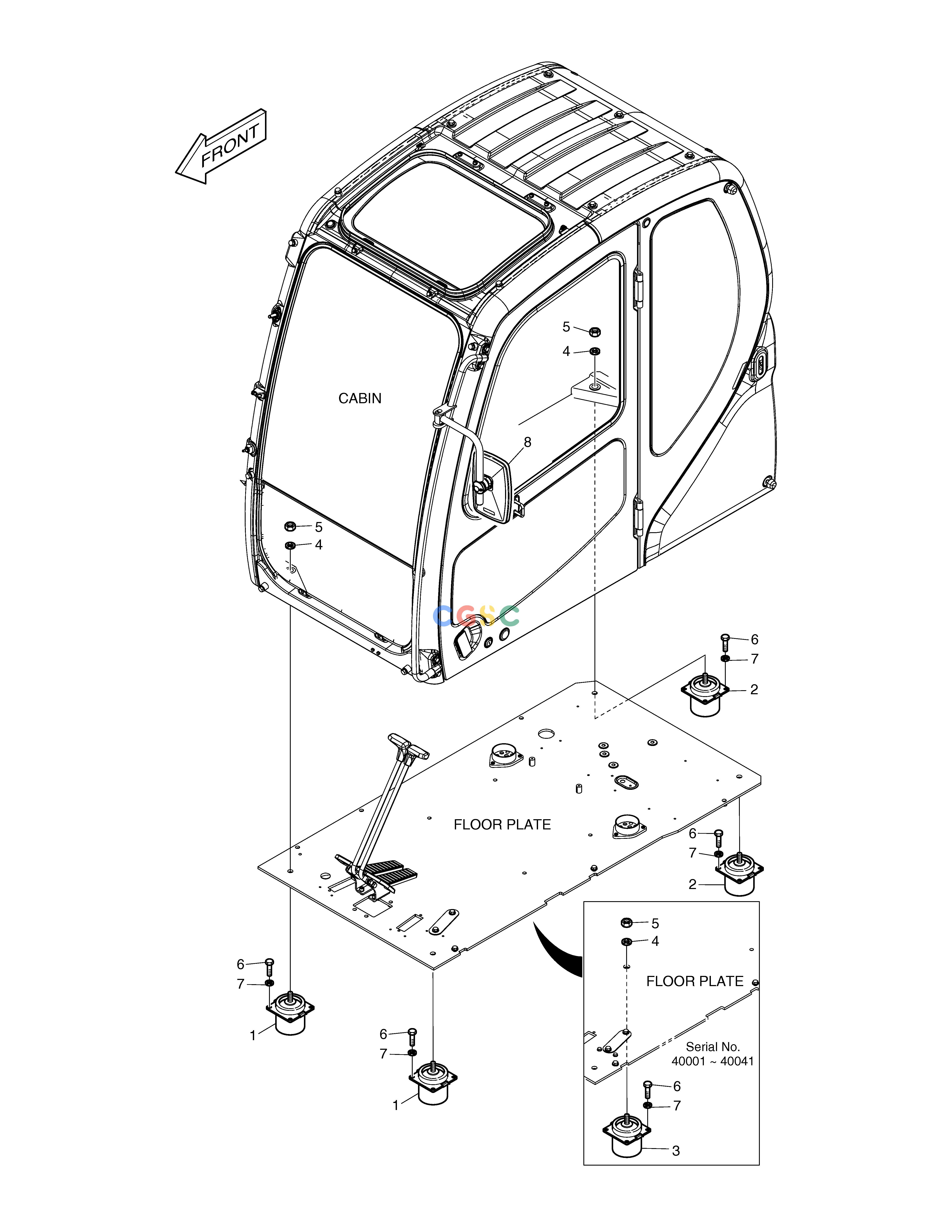 斗山零件查询CABIN MOUNTING TXC225LC-2 Doosan parts catalog online