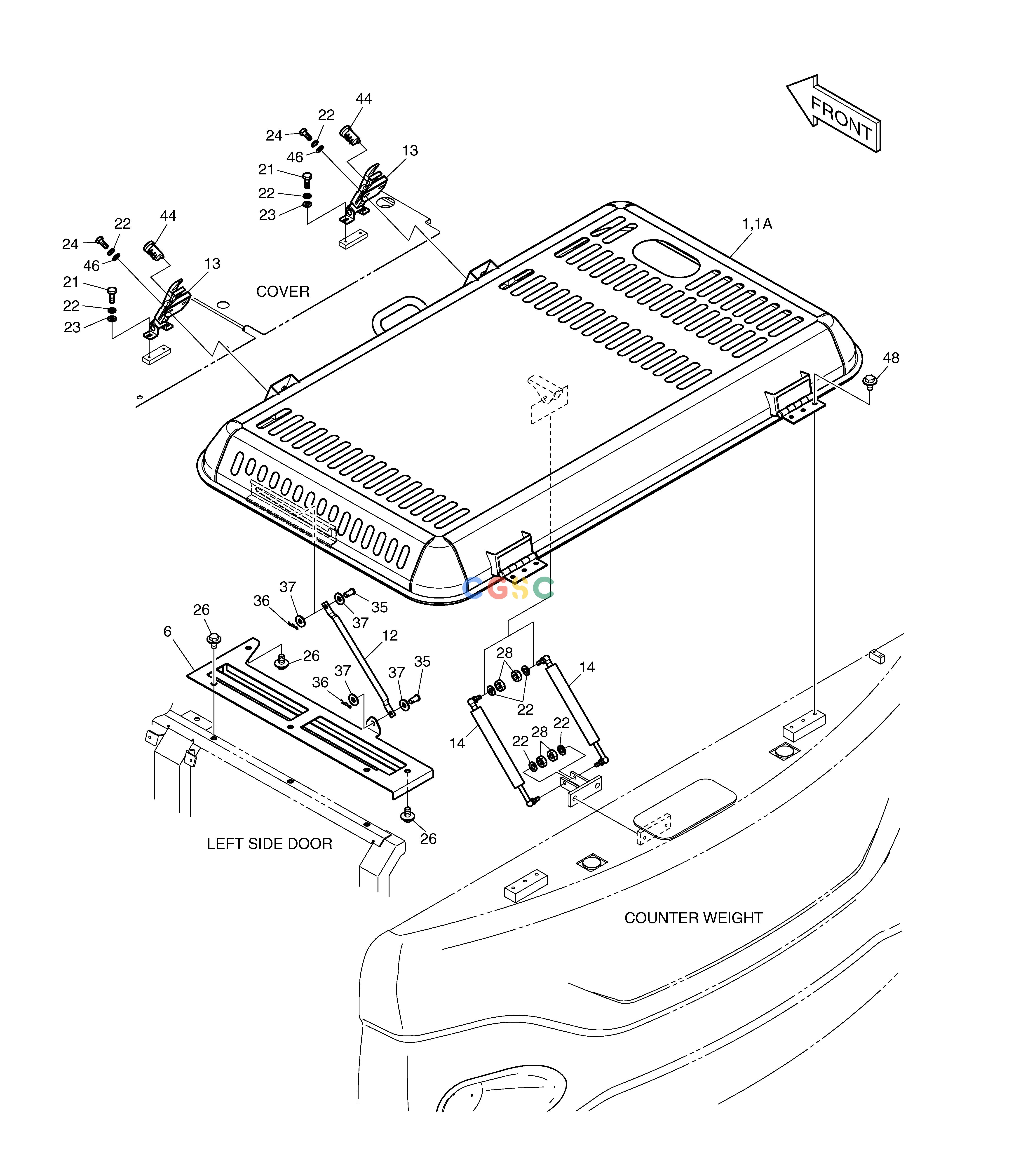 斗山零件查询ENGINE COVER TXC225LC-2 Doosan parts catalog online